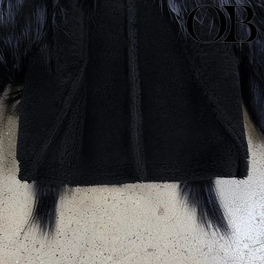 Rick Owens Strobe Collage Fur Coat 46 outerwear