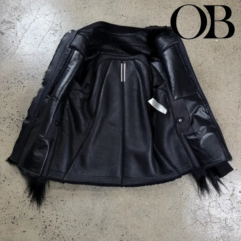 Rick Owens Strobe Collage Fur Coat 46 outerwear