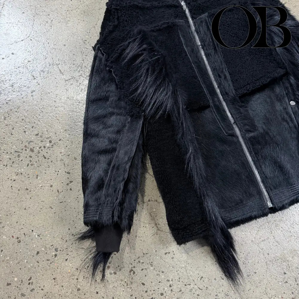 Rick Owens Strobe Collage Fur Coat 46 outerwear