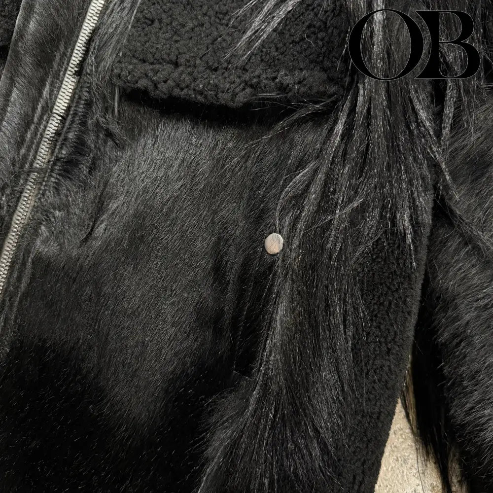 Rick Owens Strobe Collage Fur Coat 46 outerwear