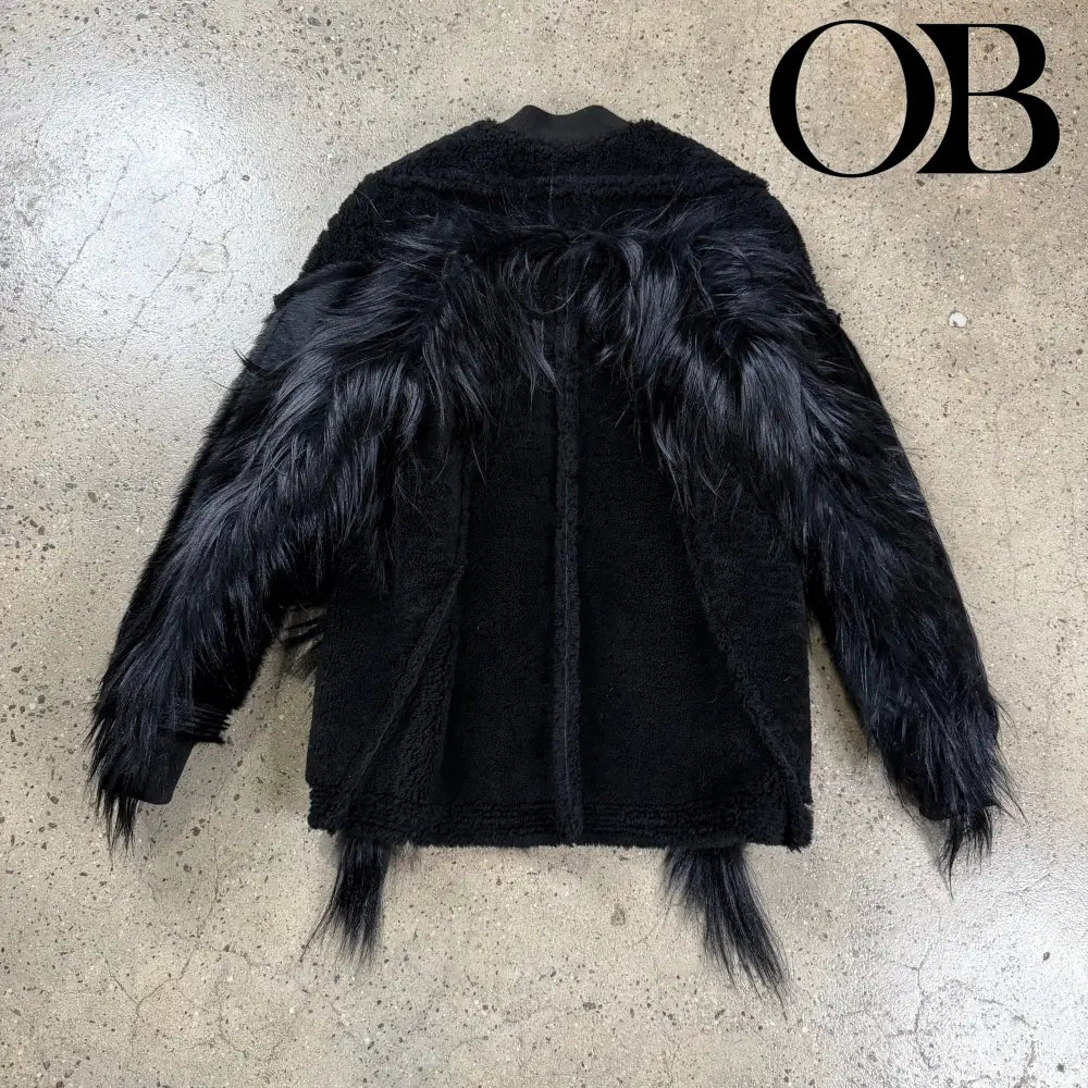 Rick Owens Strobe Collage Fur Coat 46 outerwear