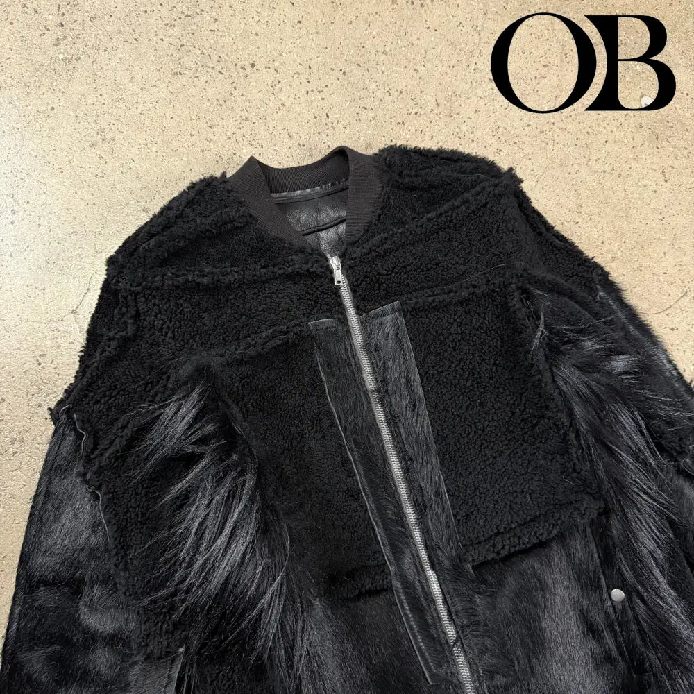 Rick Owens Strobe Collage Fur Coat 46 outerwear