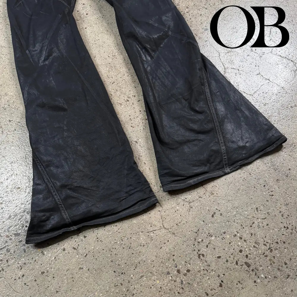 Rick Owens Waxed Bias Cut Jeans 31 bottoms
