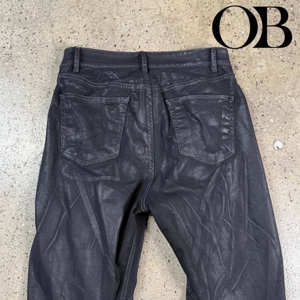 Rick Owens Waxed Bias Cut Jeans 31 bottoms