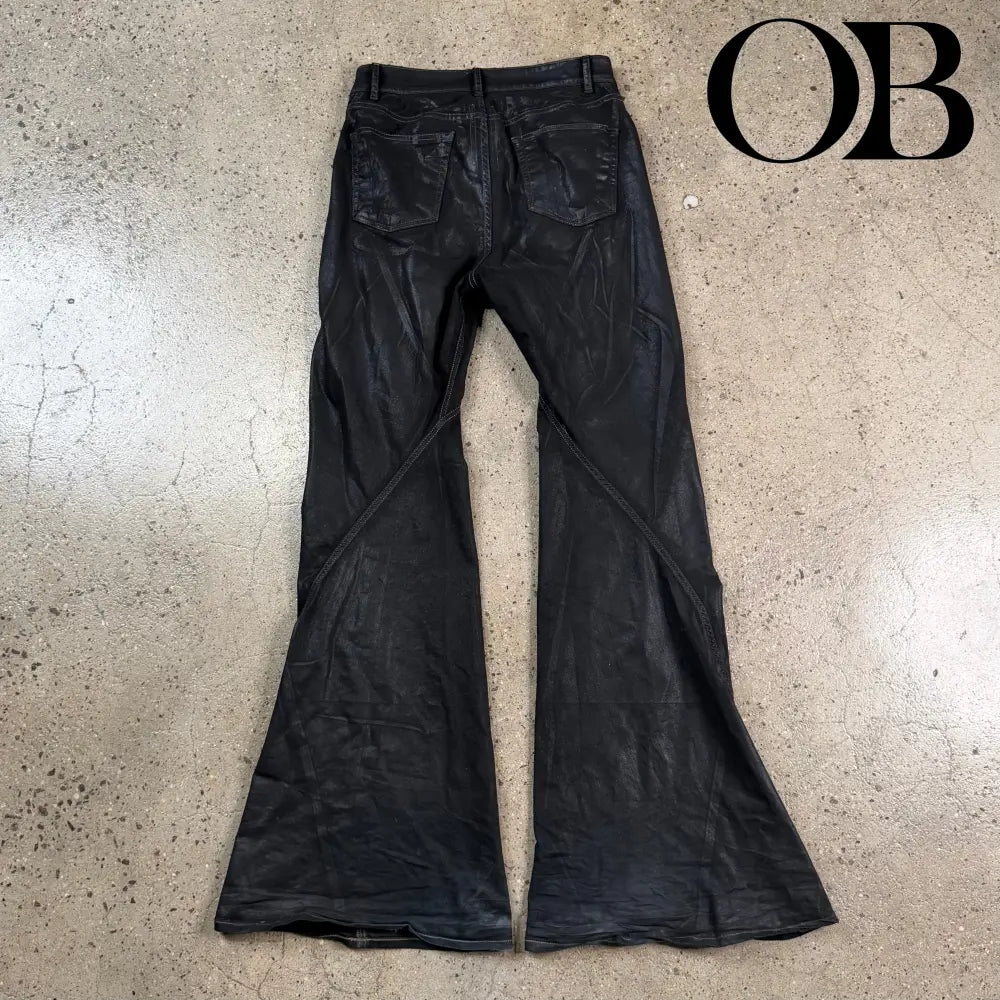 Rick Owens Waxed Bias Cut Jeans 31 bottoms