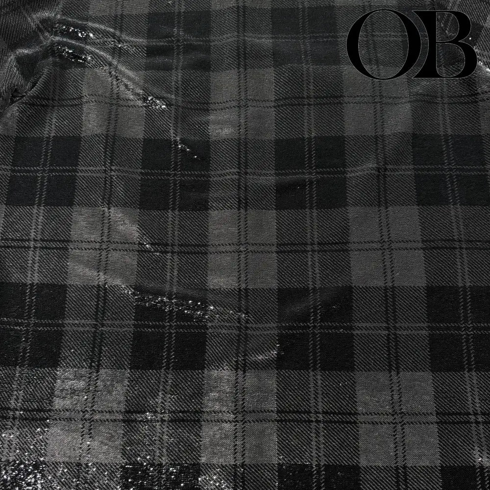 Saint Laurent Plaid Sequin Button-Up Overshirt L tops