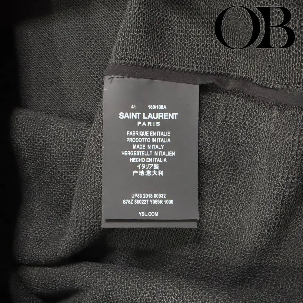 Saint Laurent Plaid Sequin Button-Up Overshirt L tops