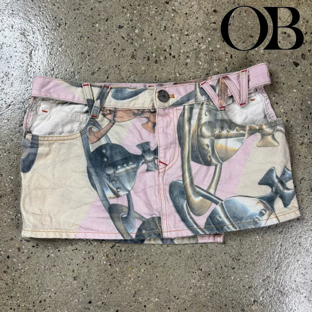 Vivienne Westwood  Orb Chain Low-rise Denim Miniskirt