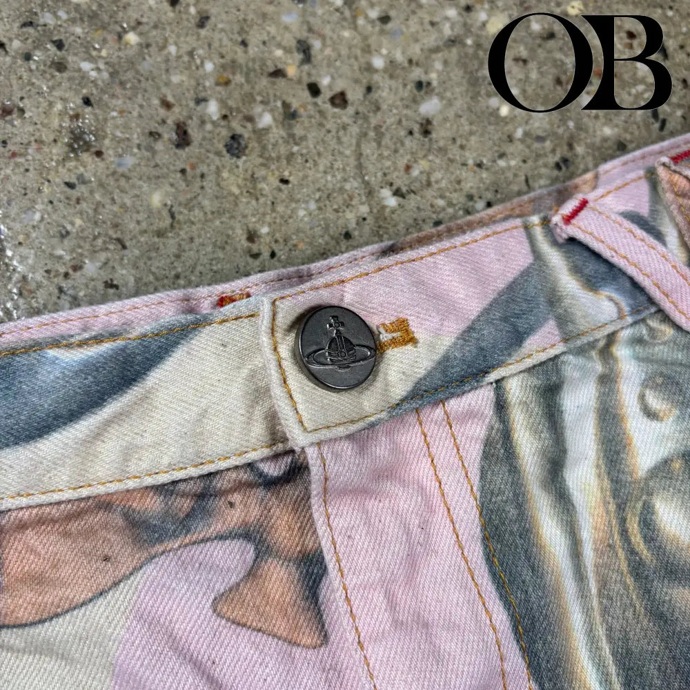 Vivienne Westwood  Orb Chain Low-rise Denim Miniskirt