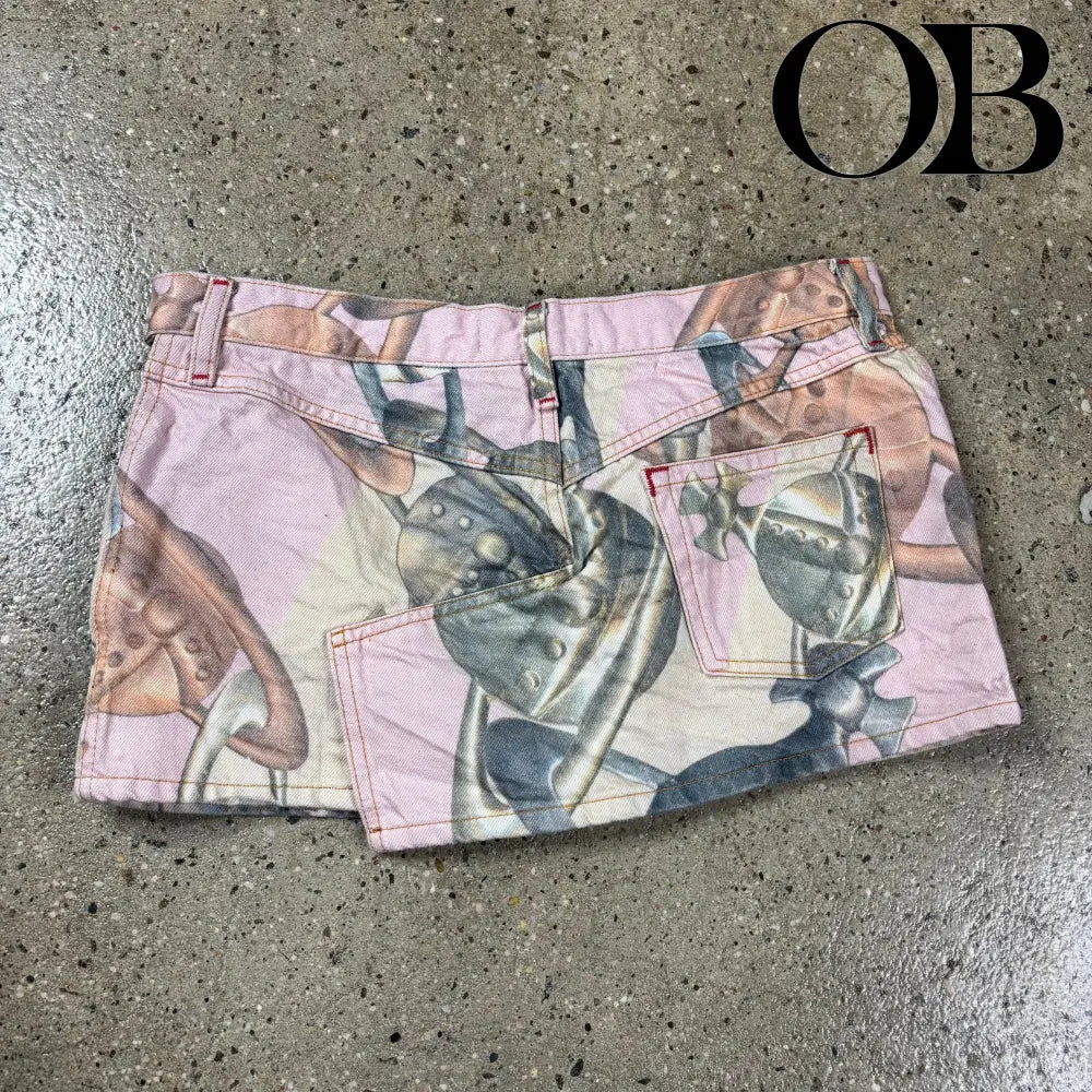 Vivienne Westwood  Orb Chain Low-rise Denim Miniskirt