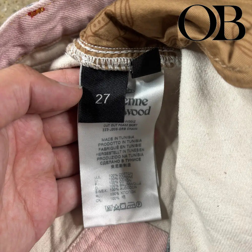 Vivienne Westwood  Orb Chain Low-rise Denim Miniskirt