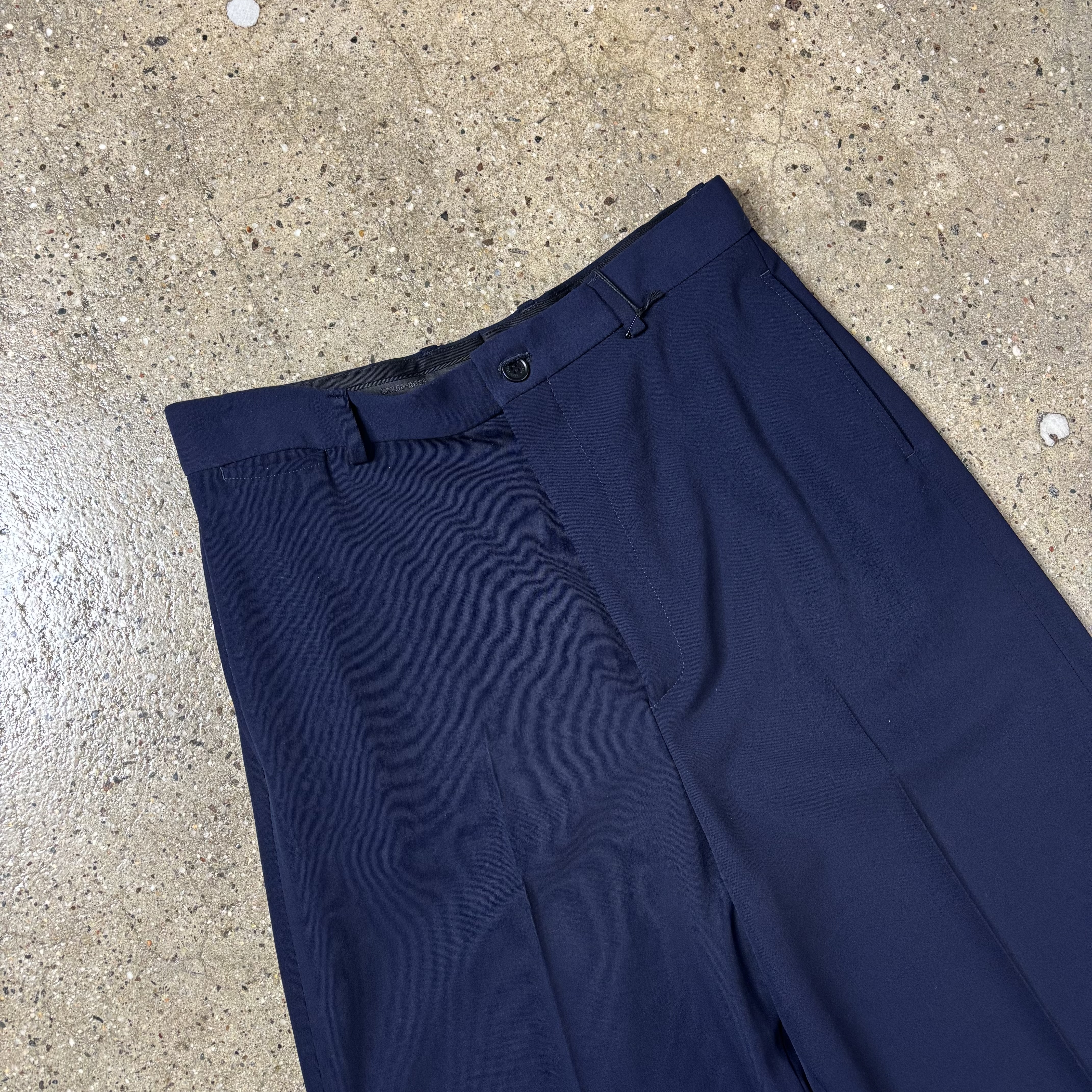 Balenciaga Navy Pleated Pants - View 2