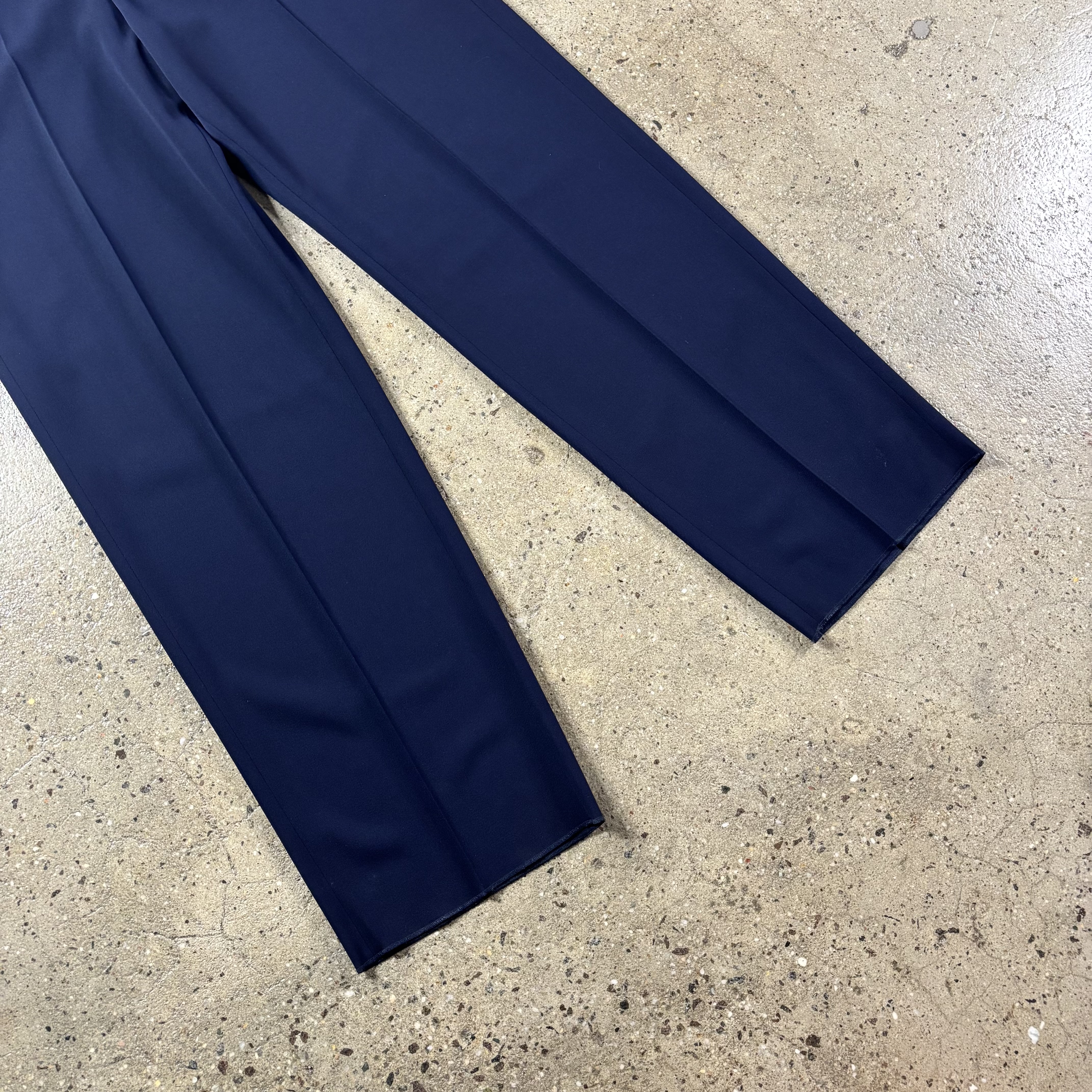 Balenciaga Navy Pleated Pants - View 3