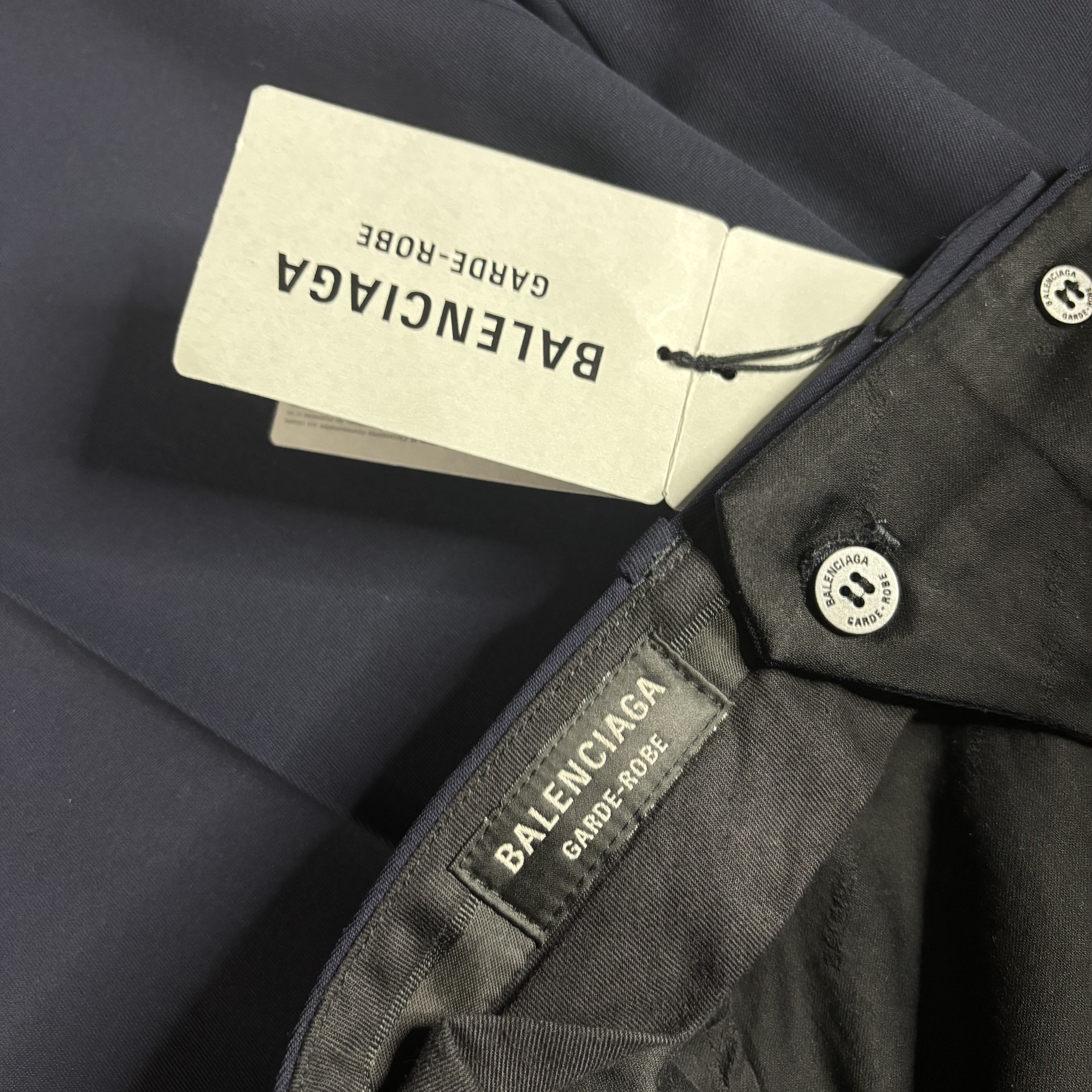 Balenciaga Navy Pleated Pants - View 6