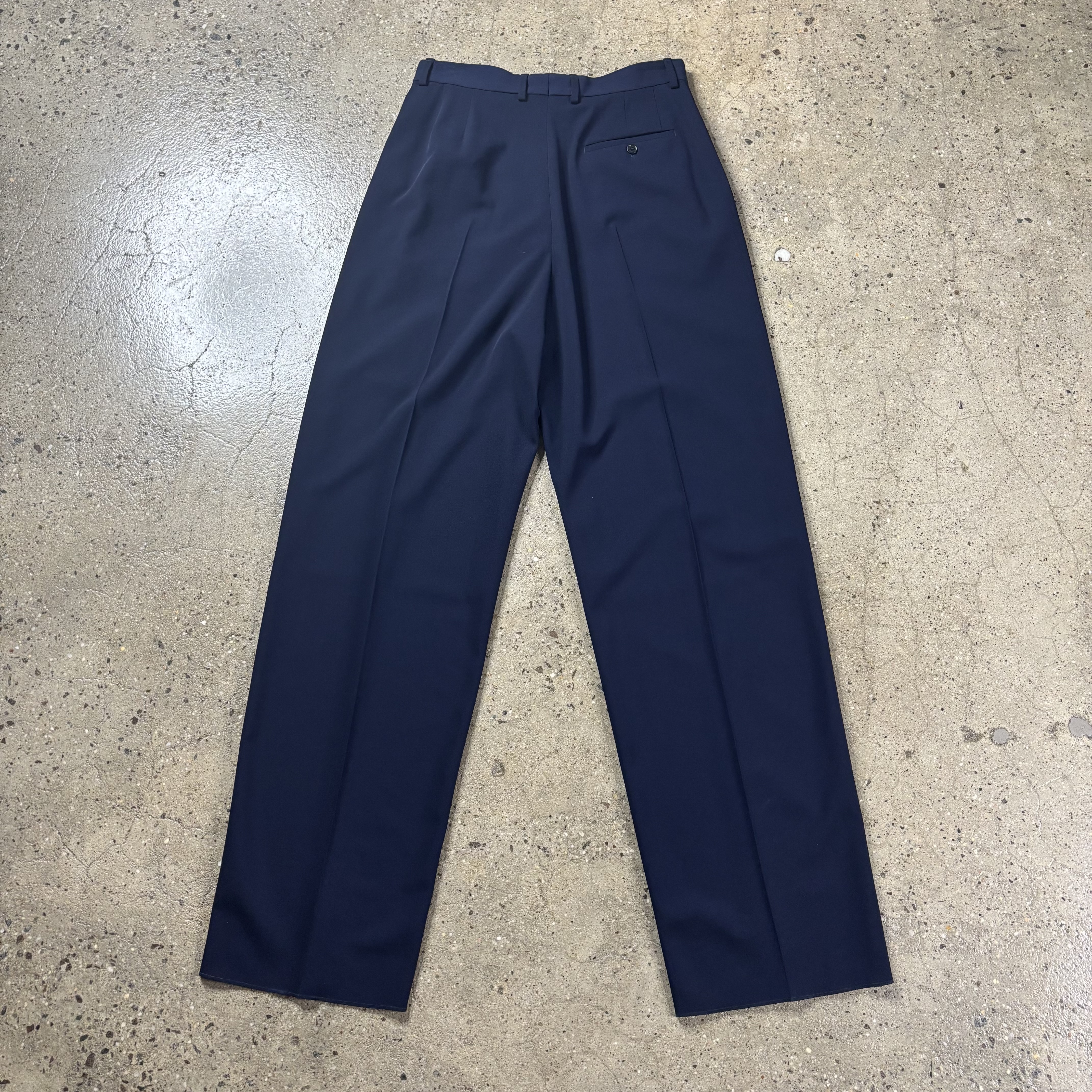 Balenciaga Navy Pleated Pants - View 7