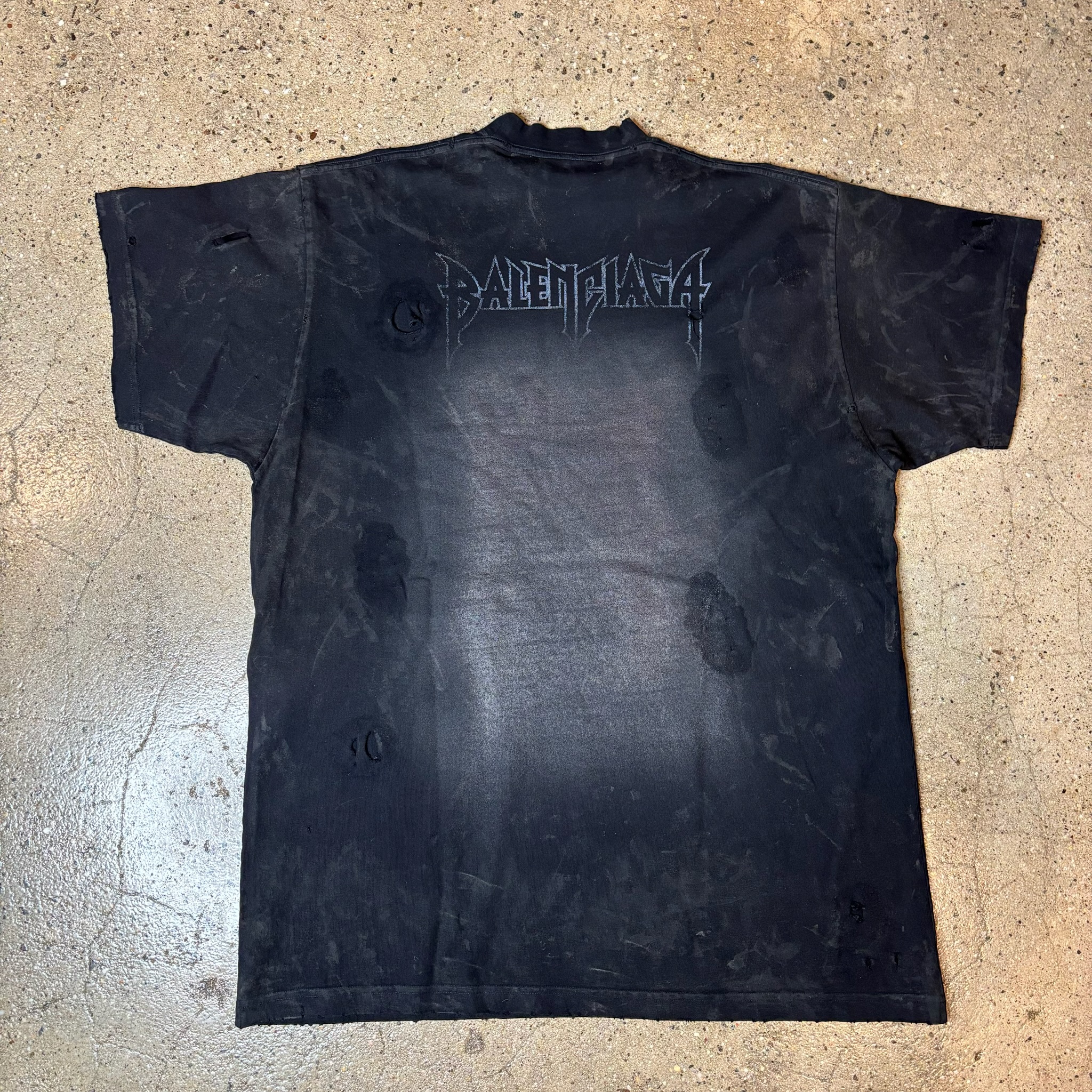 Balenciaga Distressed Paris Tee - View 2