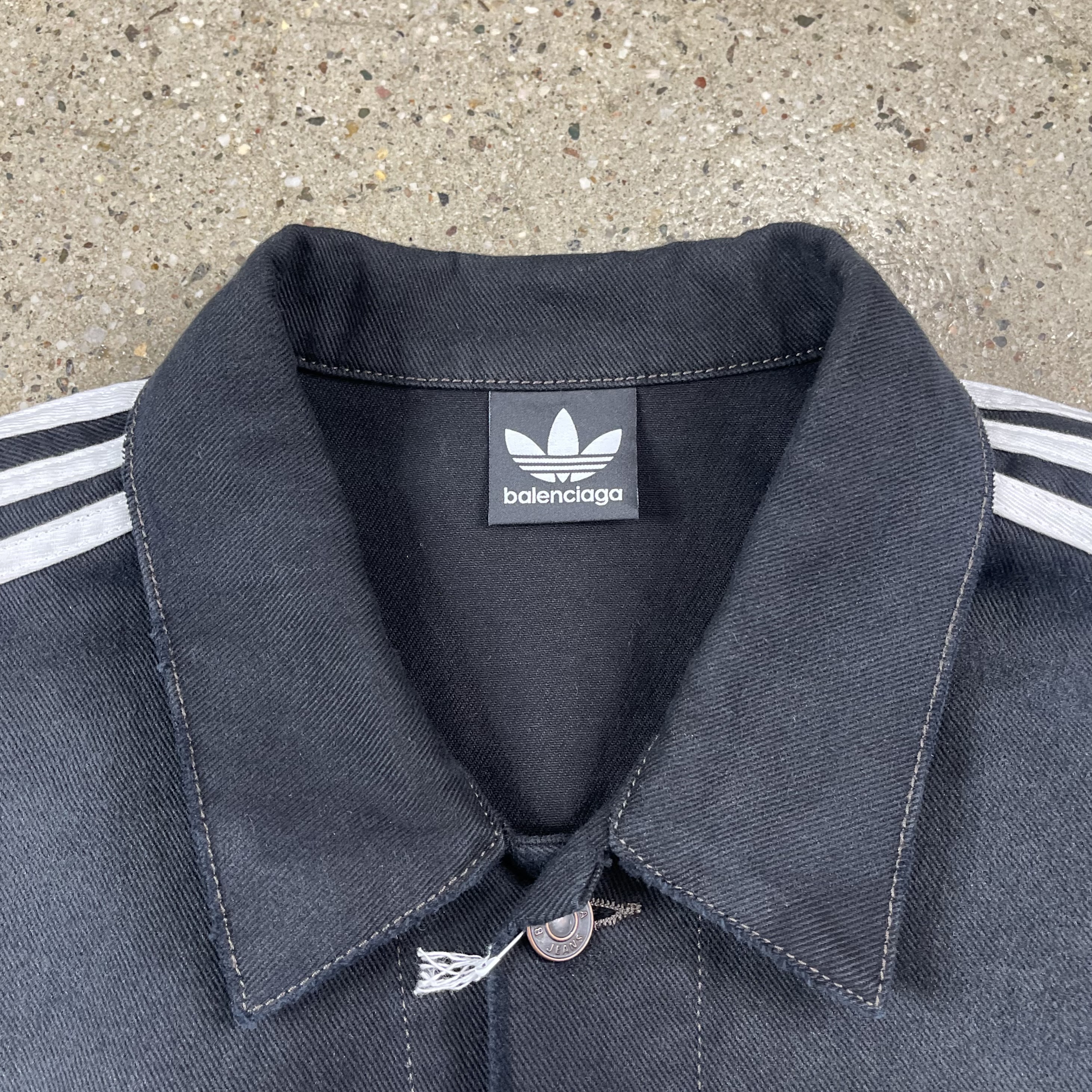Balenciaga Adidas 3 Stripe Denim Jacket - View 2