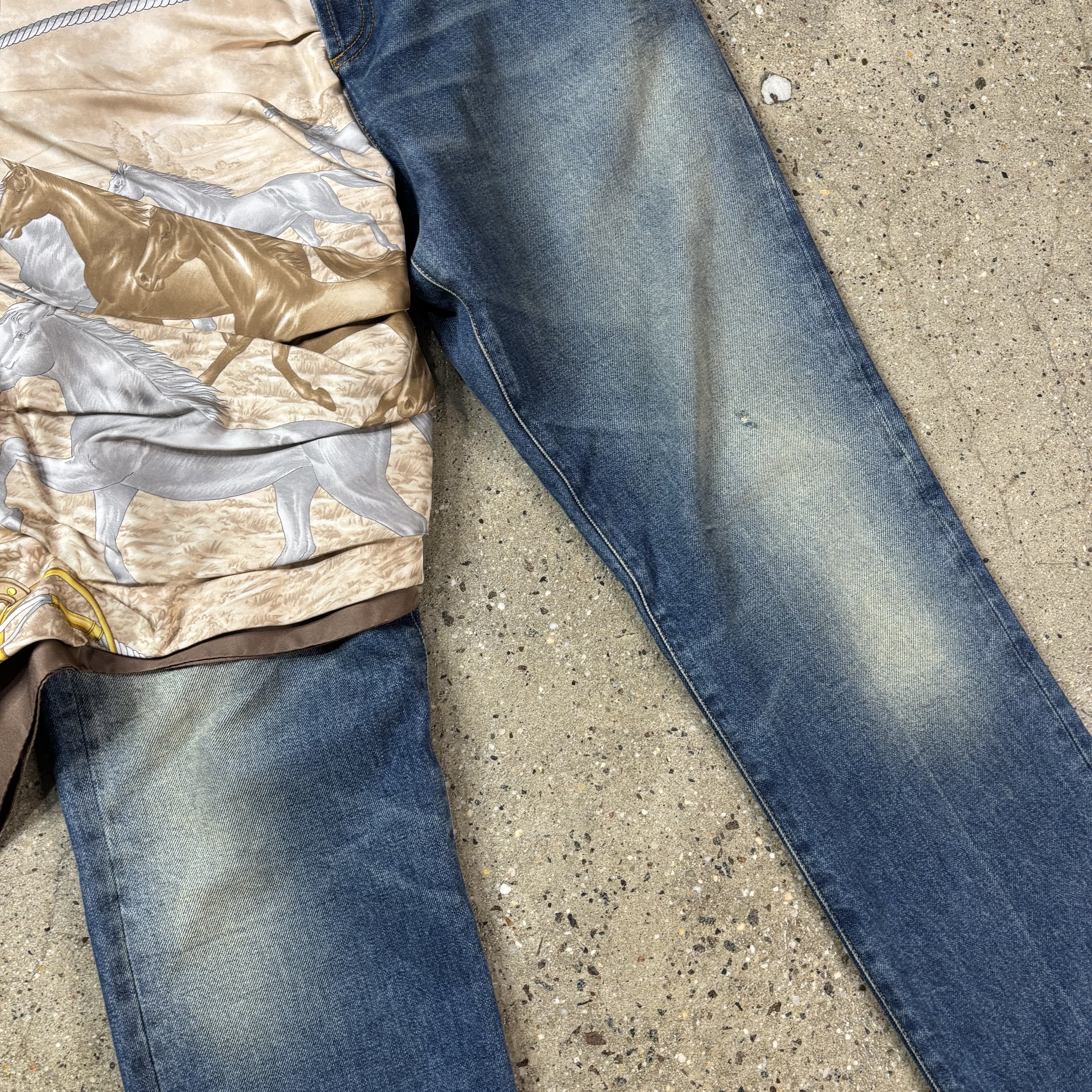 Gucci Silk Embellished Straight Leg Jeans - View 3