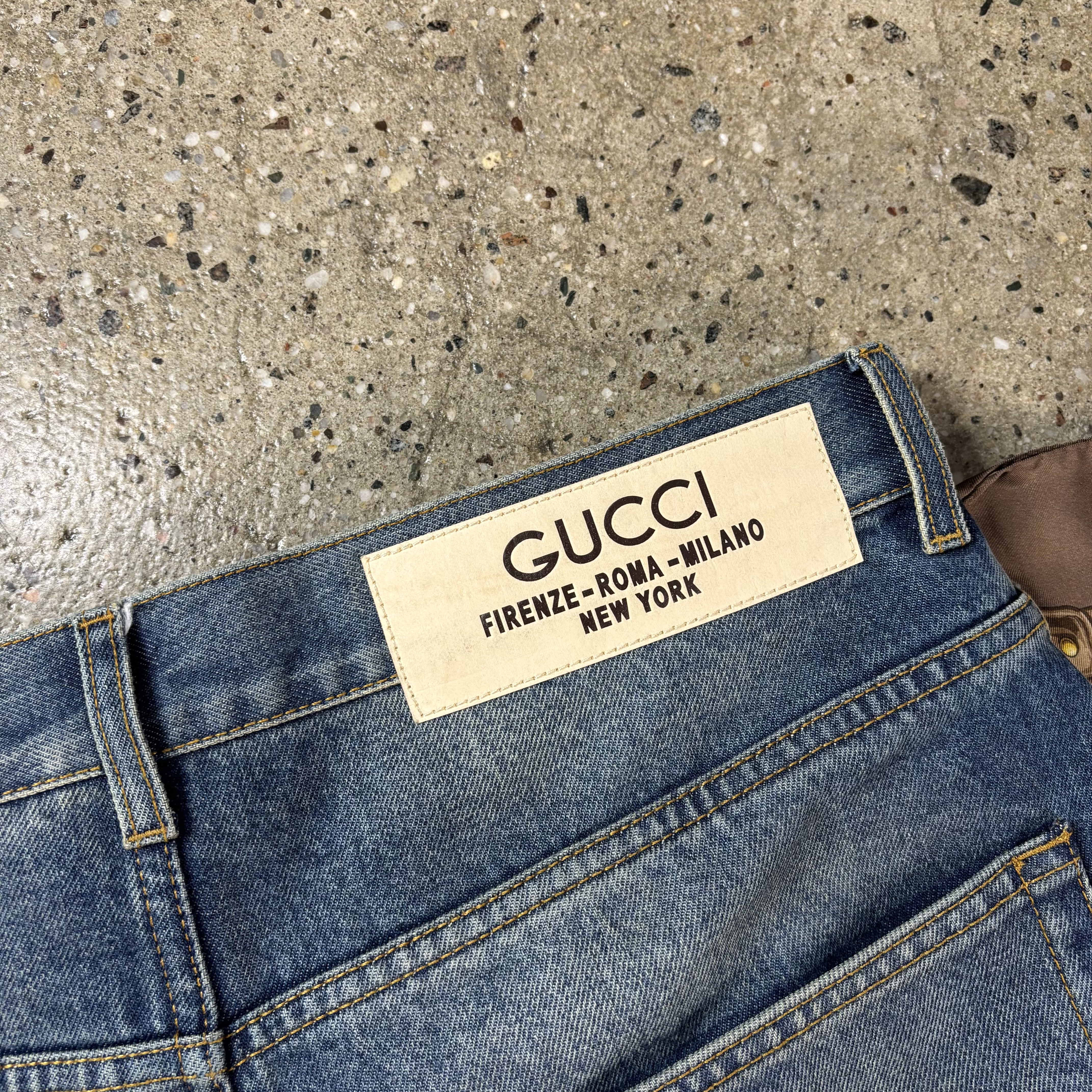 Gucci Silk Embellished Straight Leg Jeans - View 7