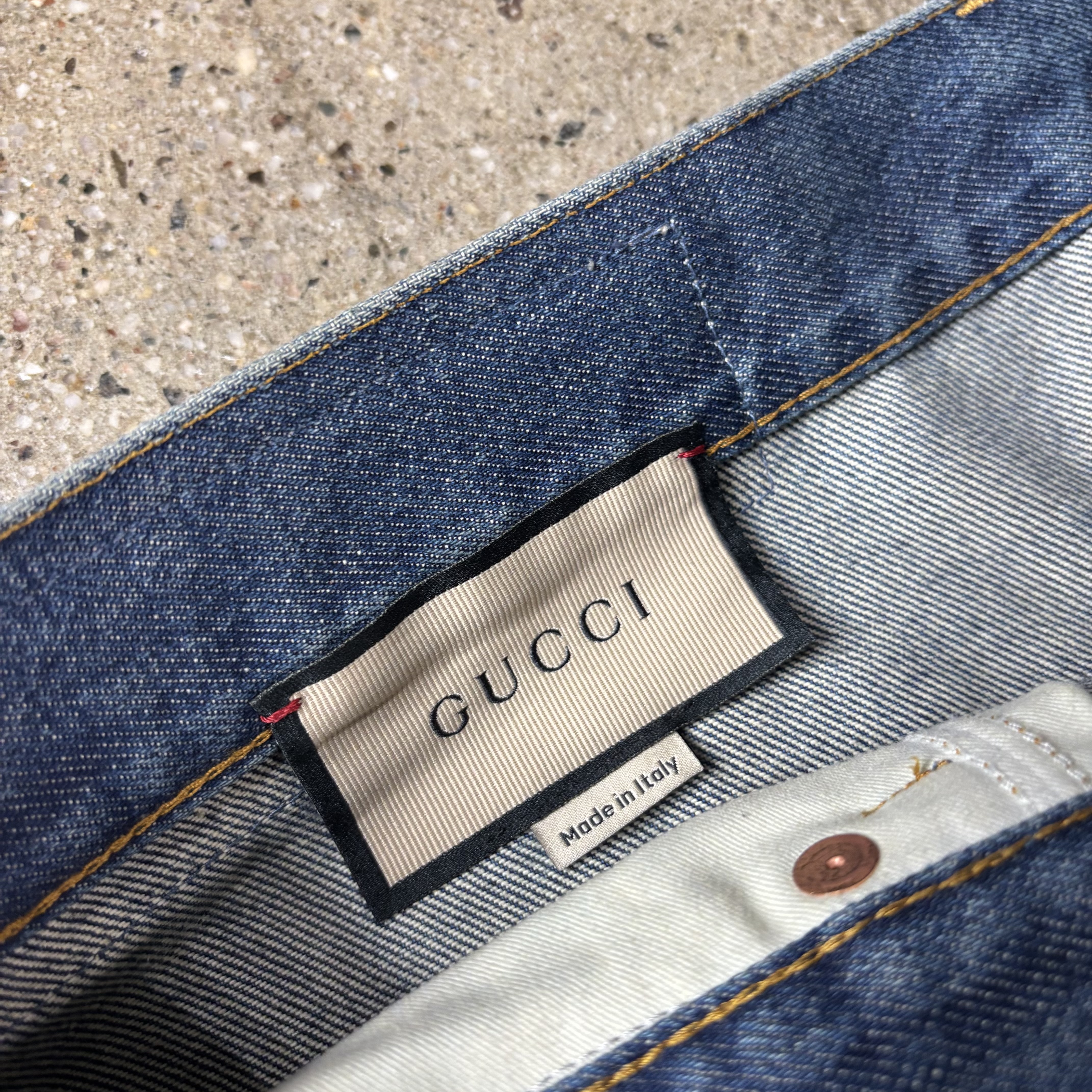 Gucci Silk Embellished Straight Leg Jeans - View 8