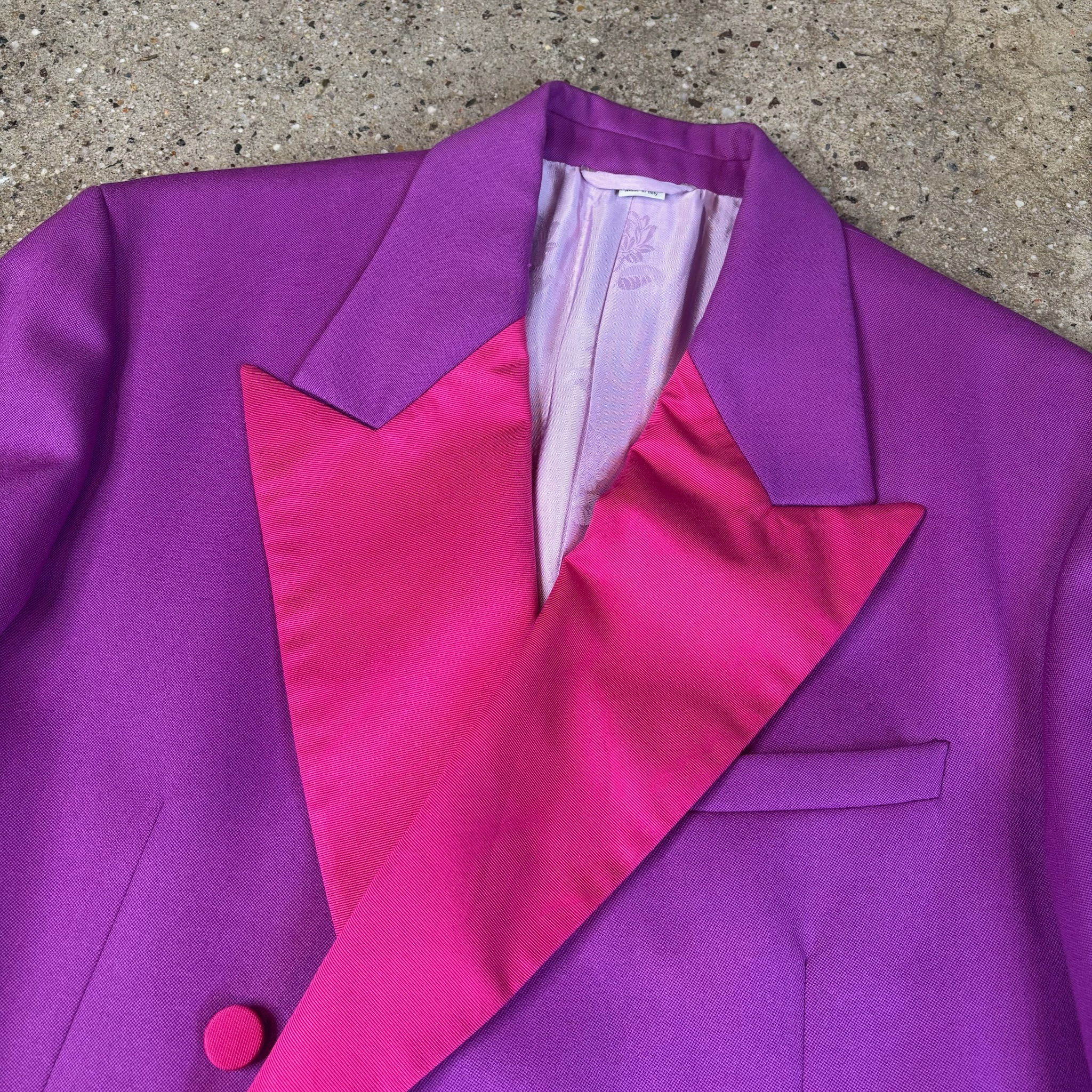 Gucci Two Tone Double Breasted Tuxedo Blazer - View 2