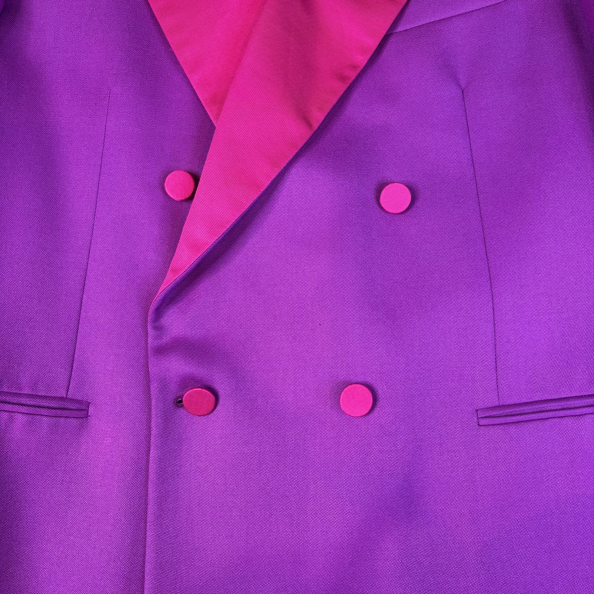 Gucci Two Tone Double Breasted Tuxedo Blazer - View 3