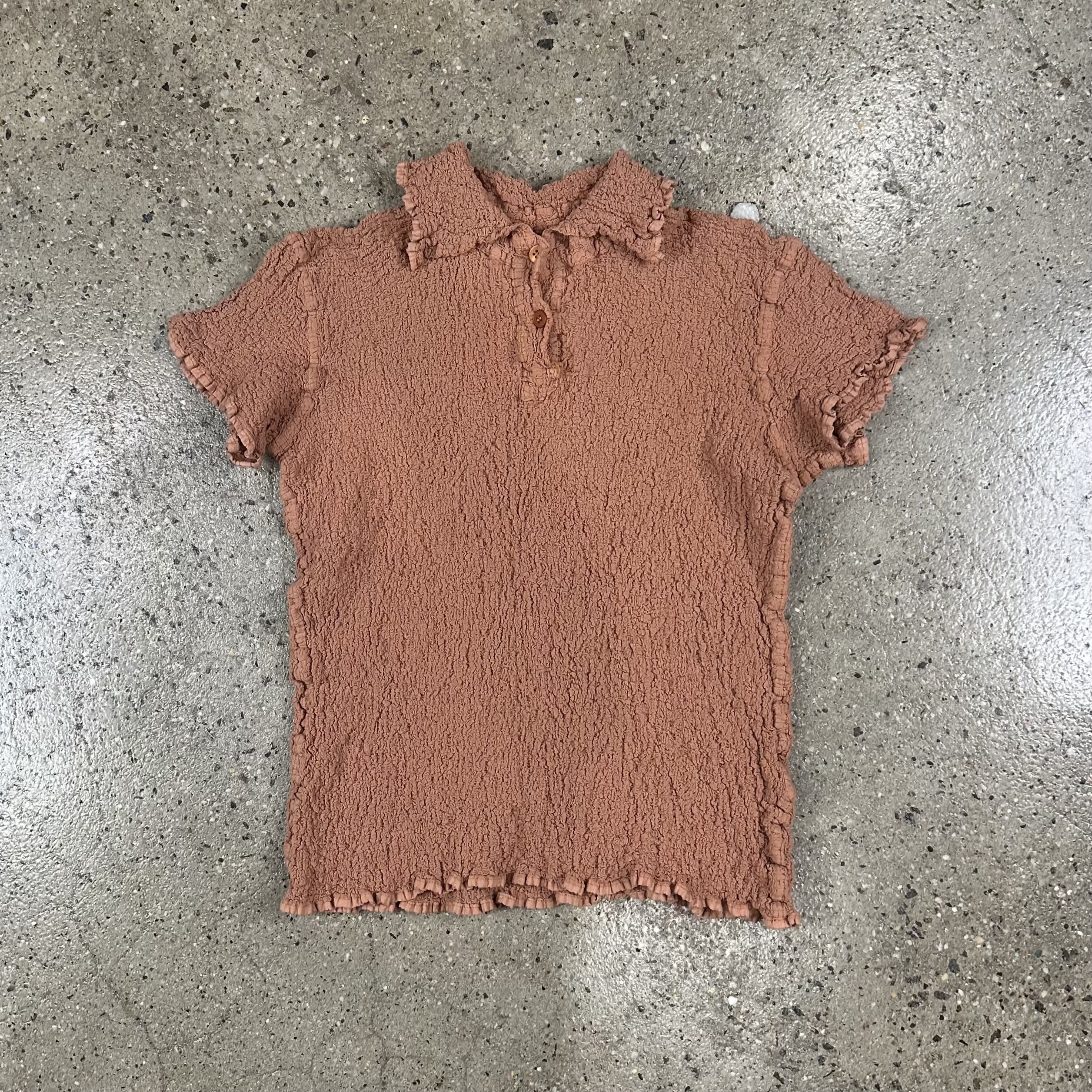 Crinkled Polo Shirt