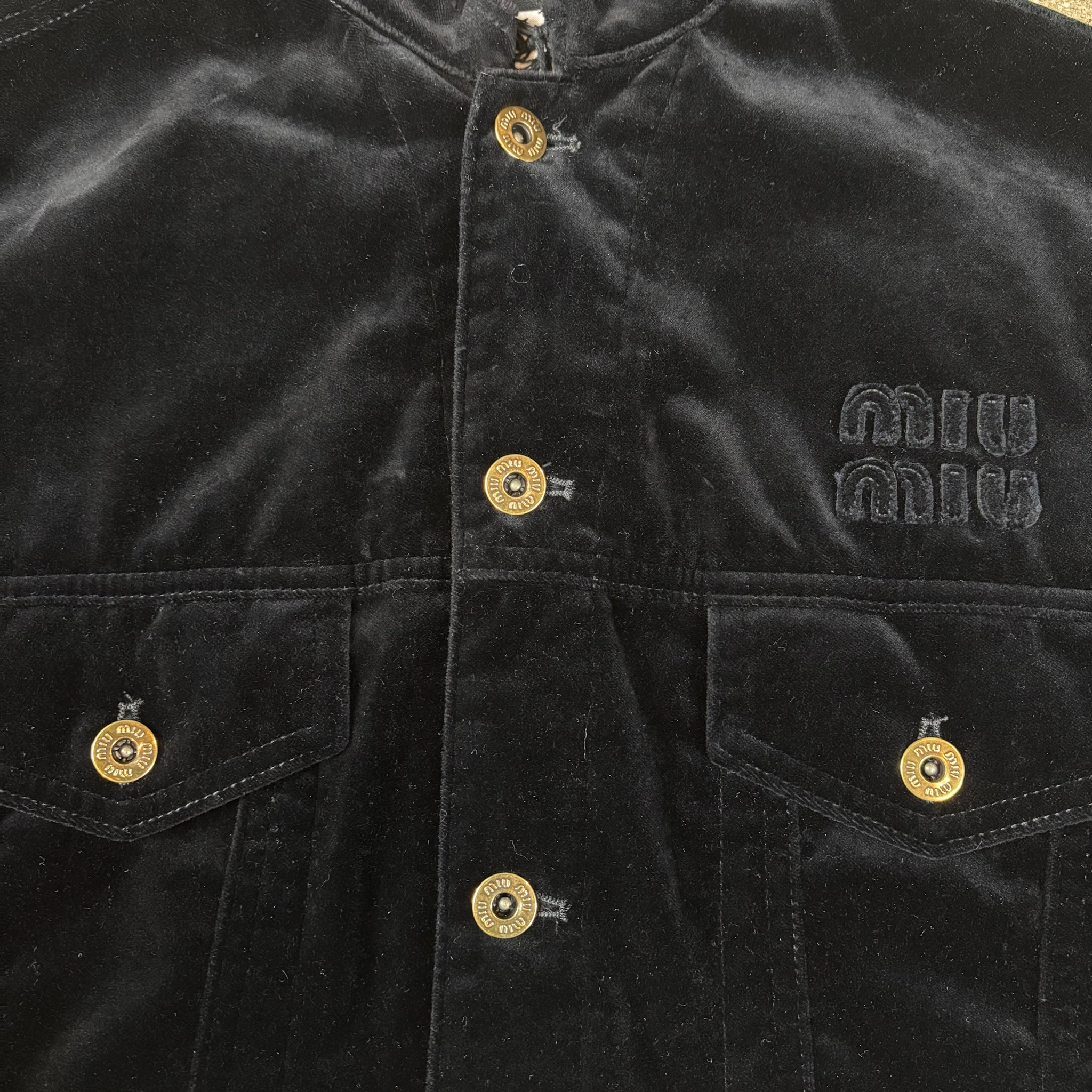 Miu Miu Velvet Cropped Jacket - View 3
