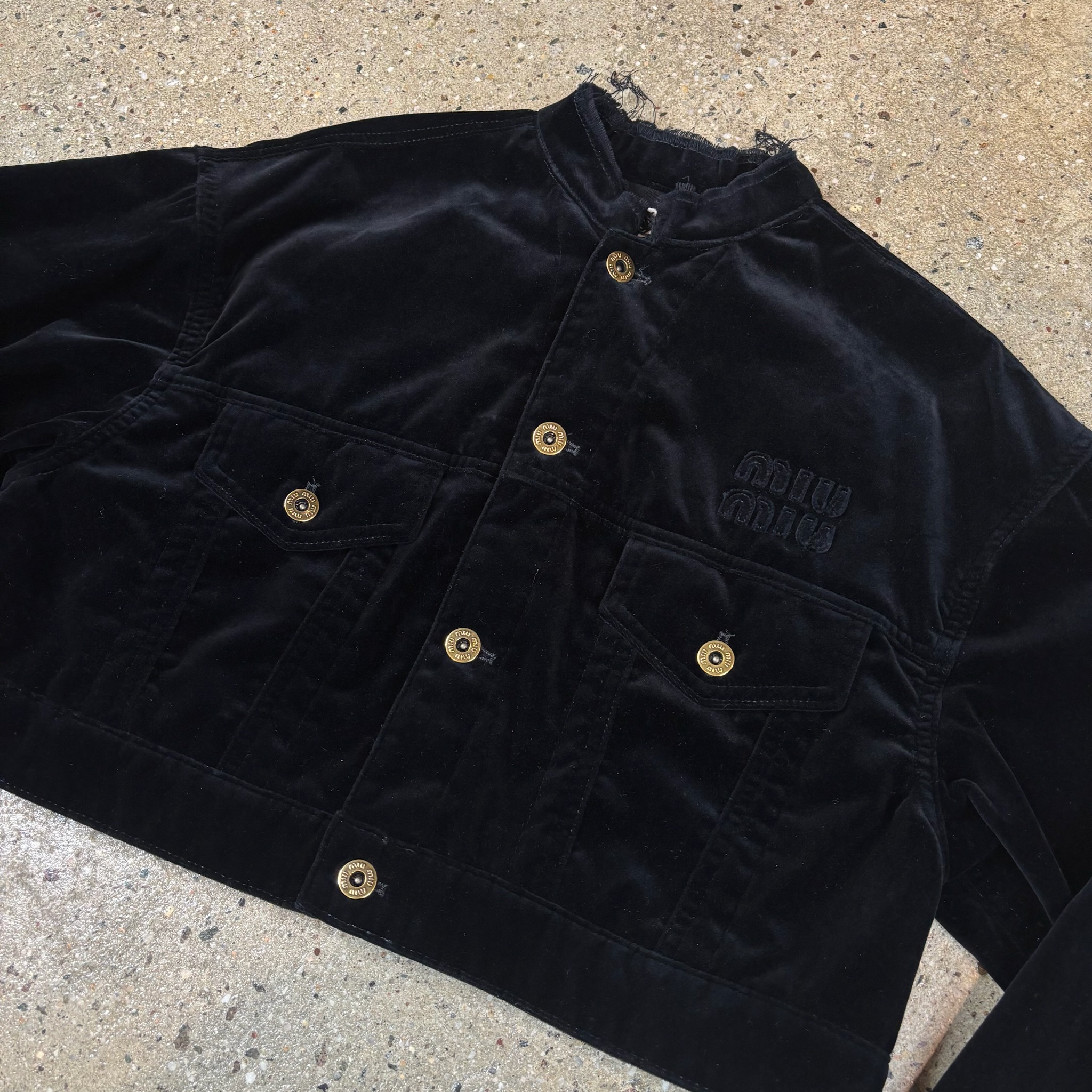 Miu Miu Velvet Cropped Jacket - View 4