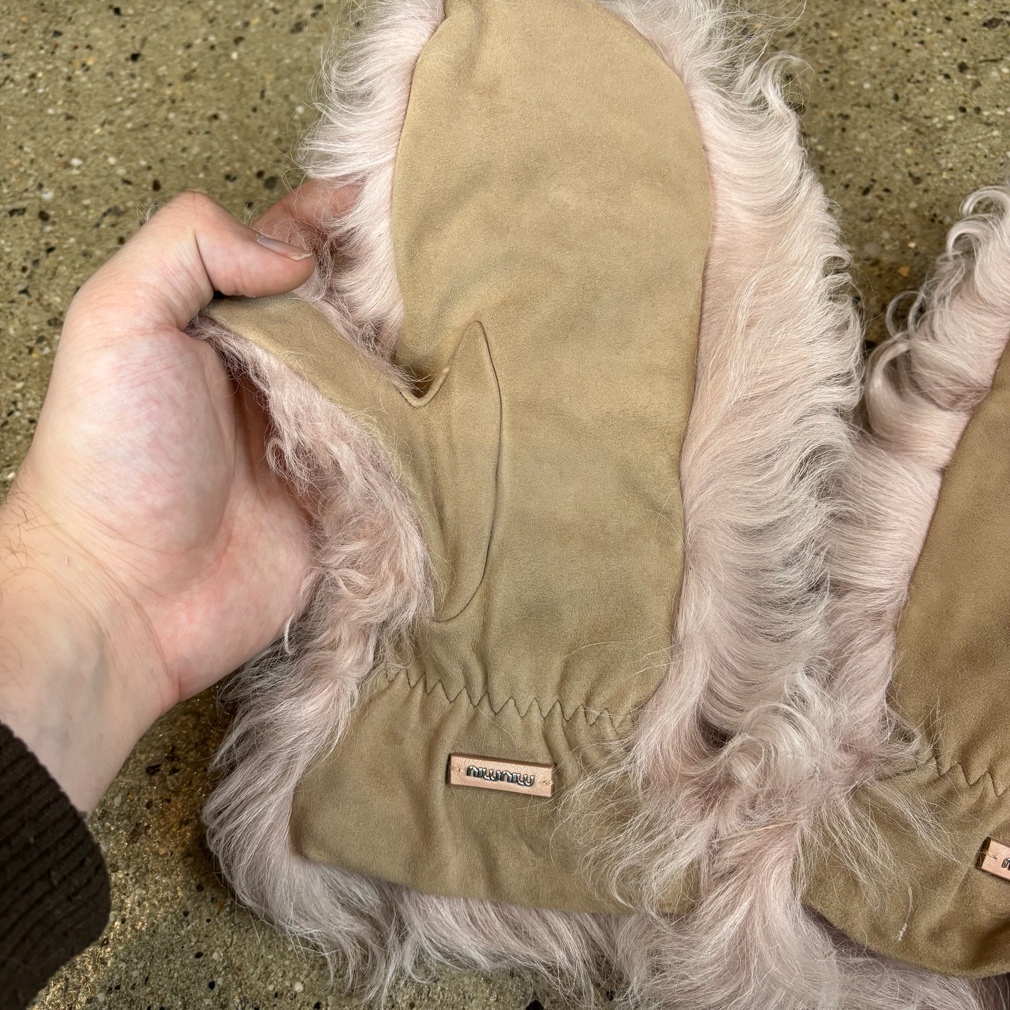 Miu Miu Shearling Gloves - View 4