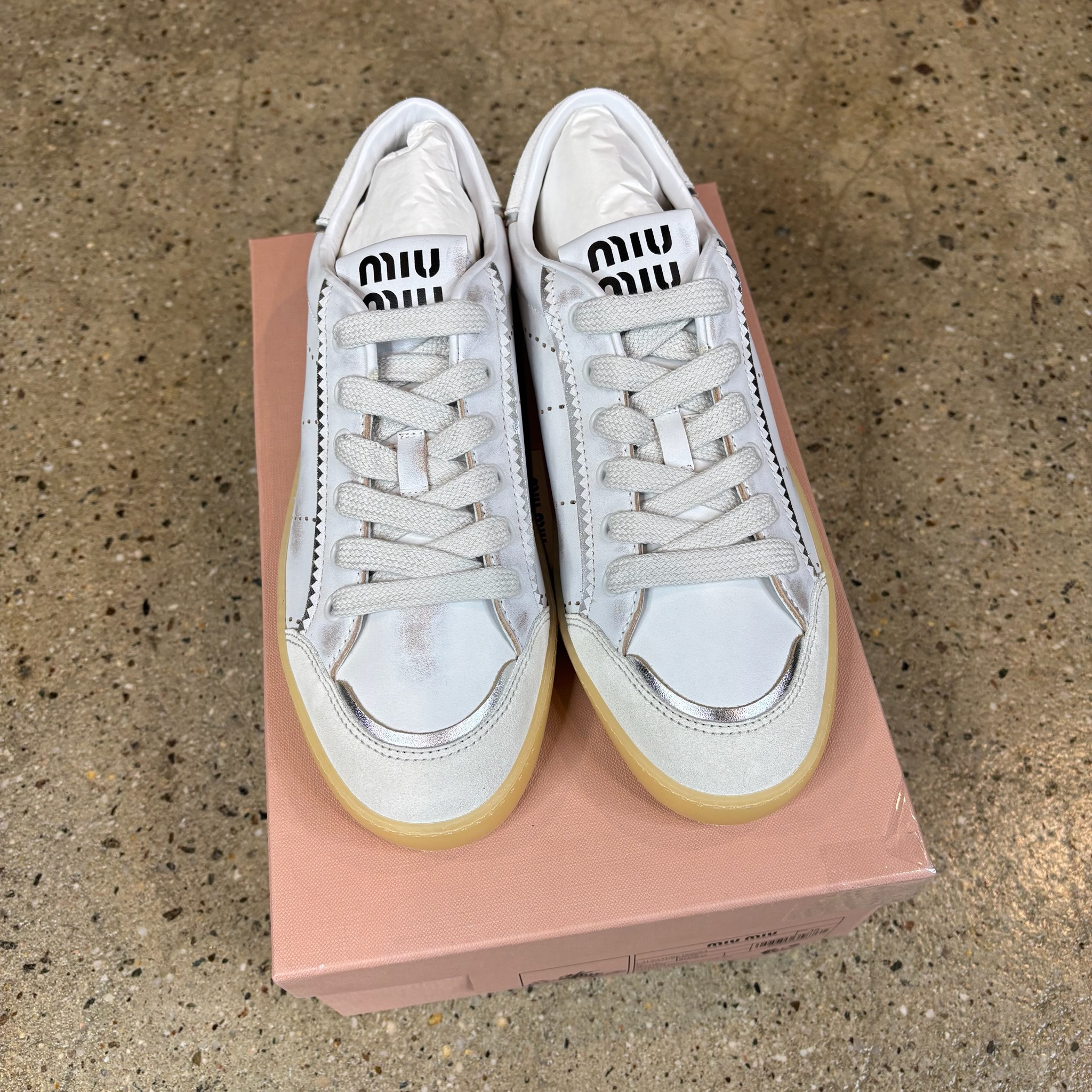 Miu Miu  Bleached Sneakers - View 2