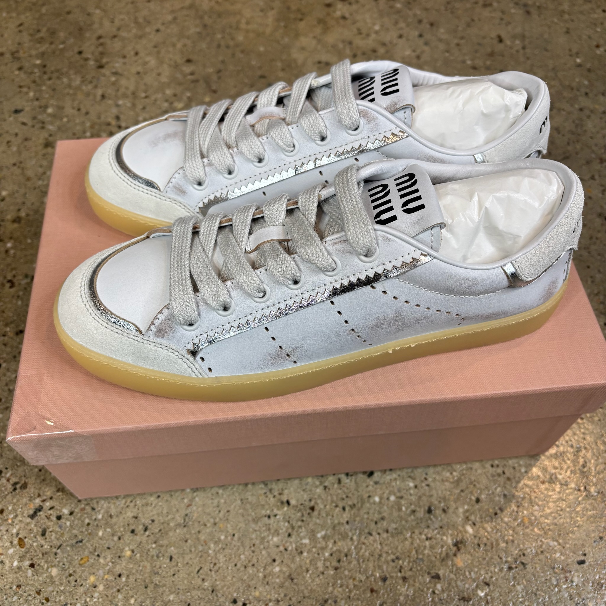 Miu Miu  Bleached Sneakers - View 5