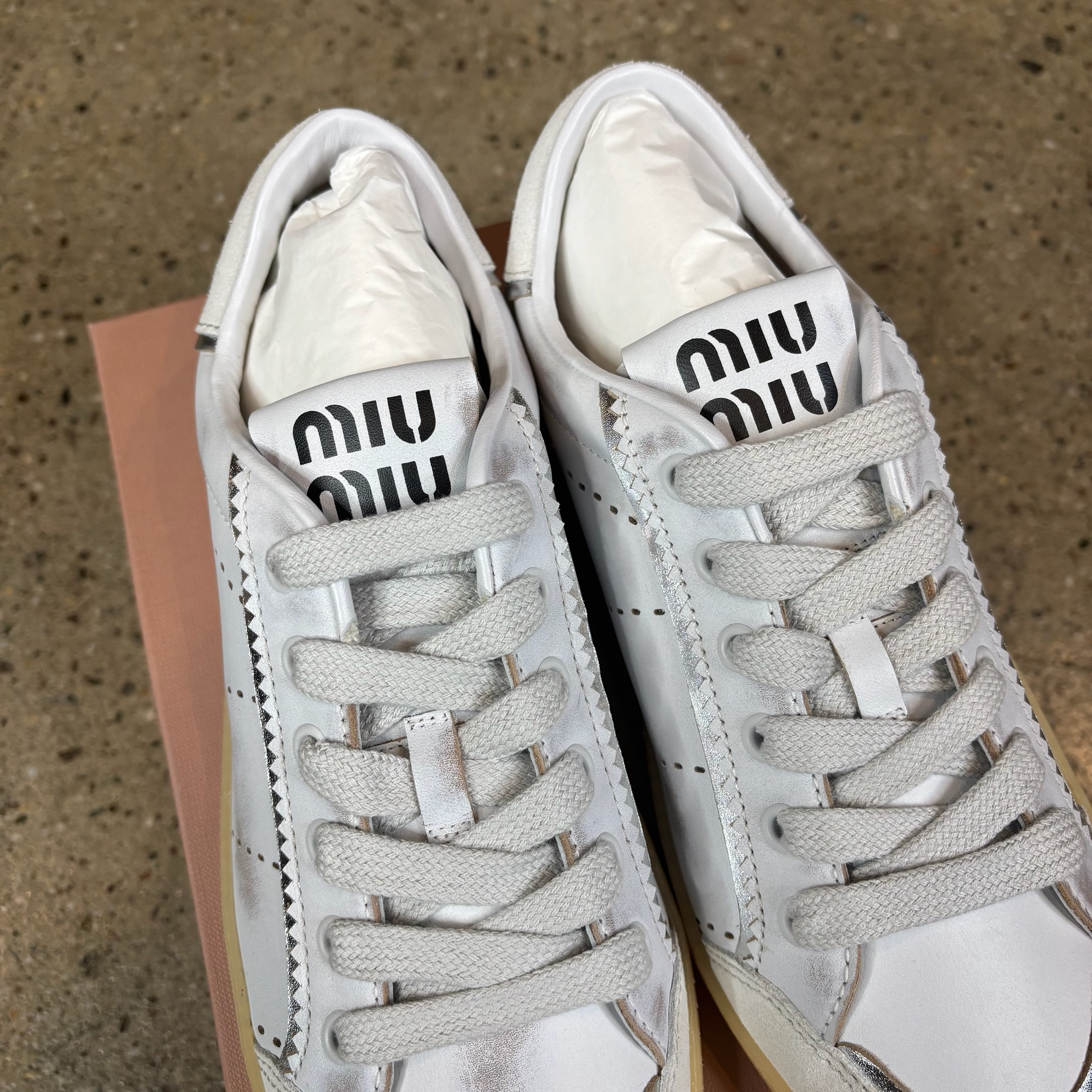 Miu Miu  Bleached Sneakers - View 7