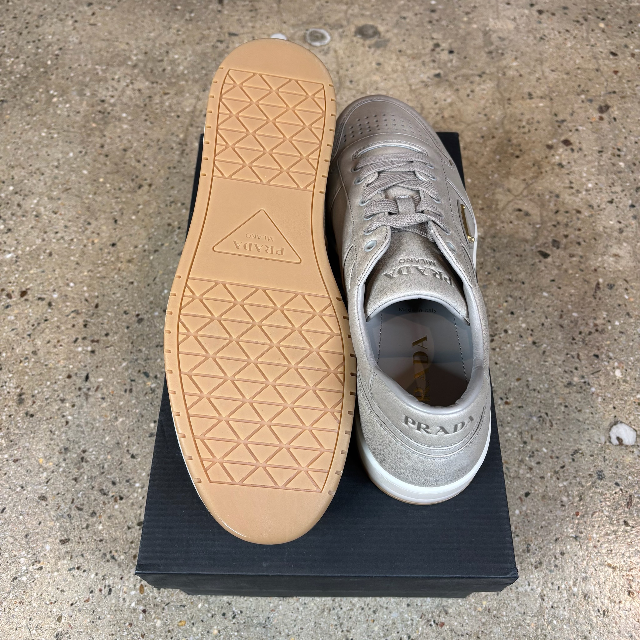 Prada Downtown Leather Sneakers - View 5