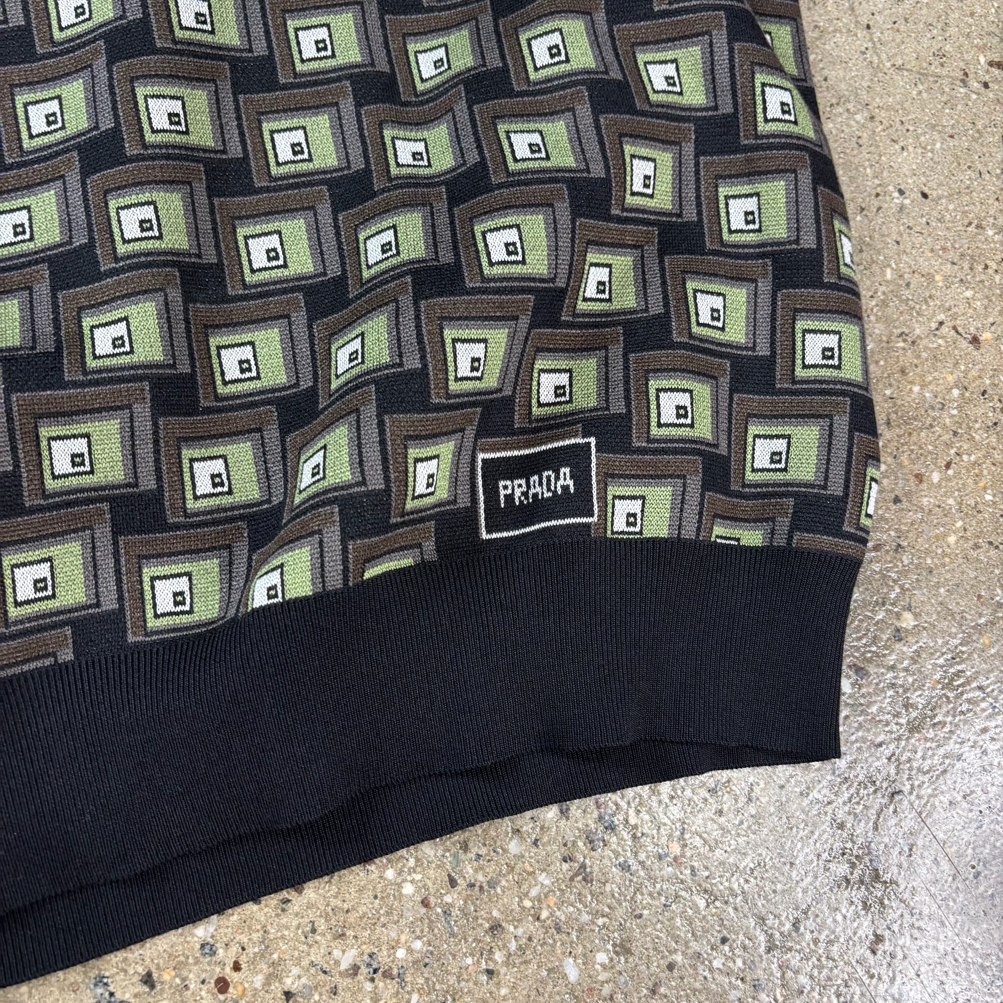 Prada Silk Patterned Polo Shirt - View 3