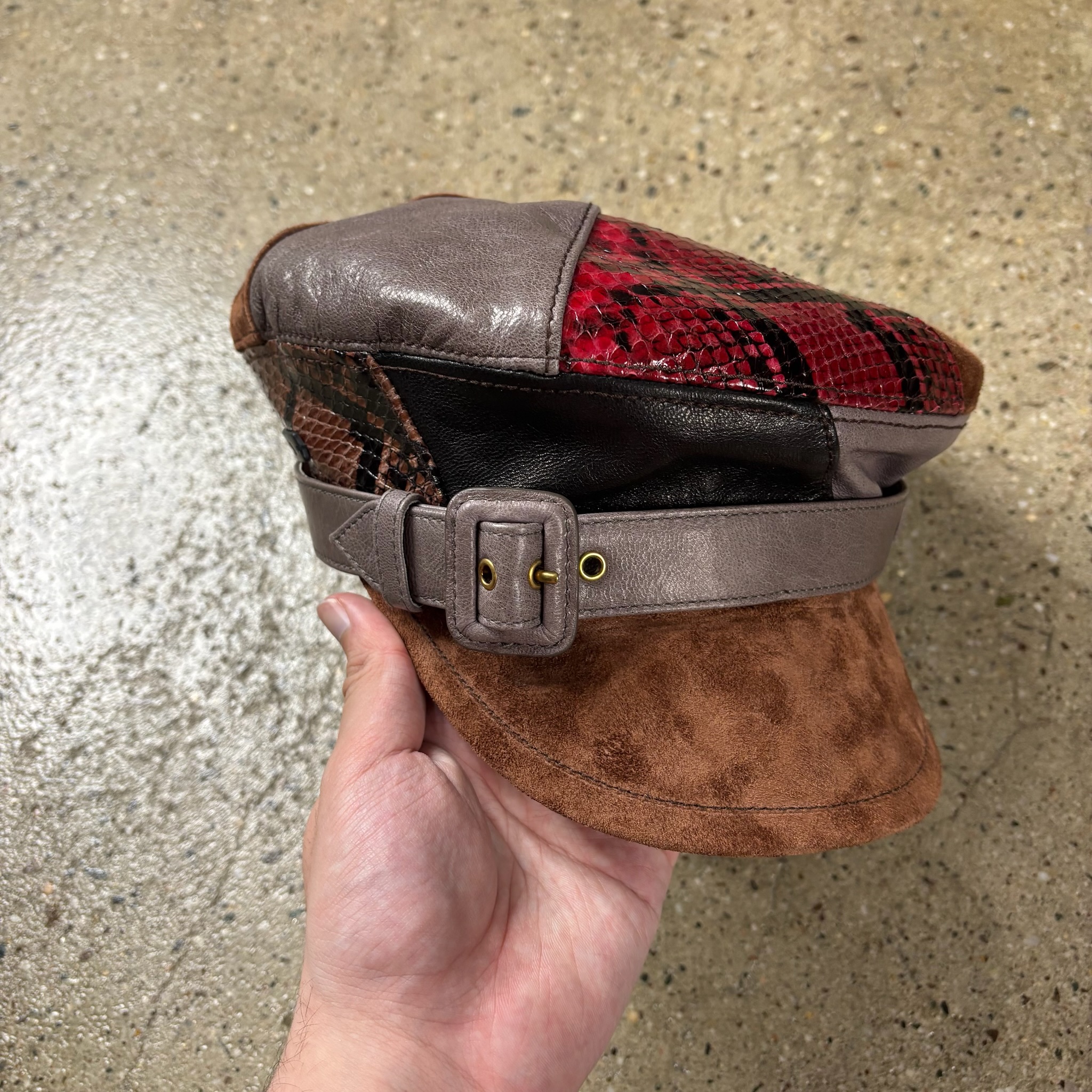 Patchwork Leather Hat