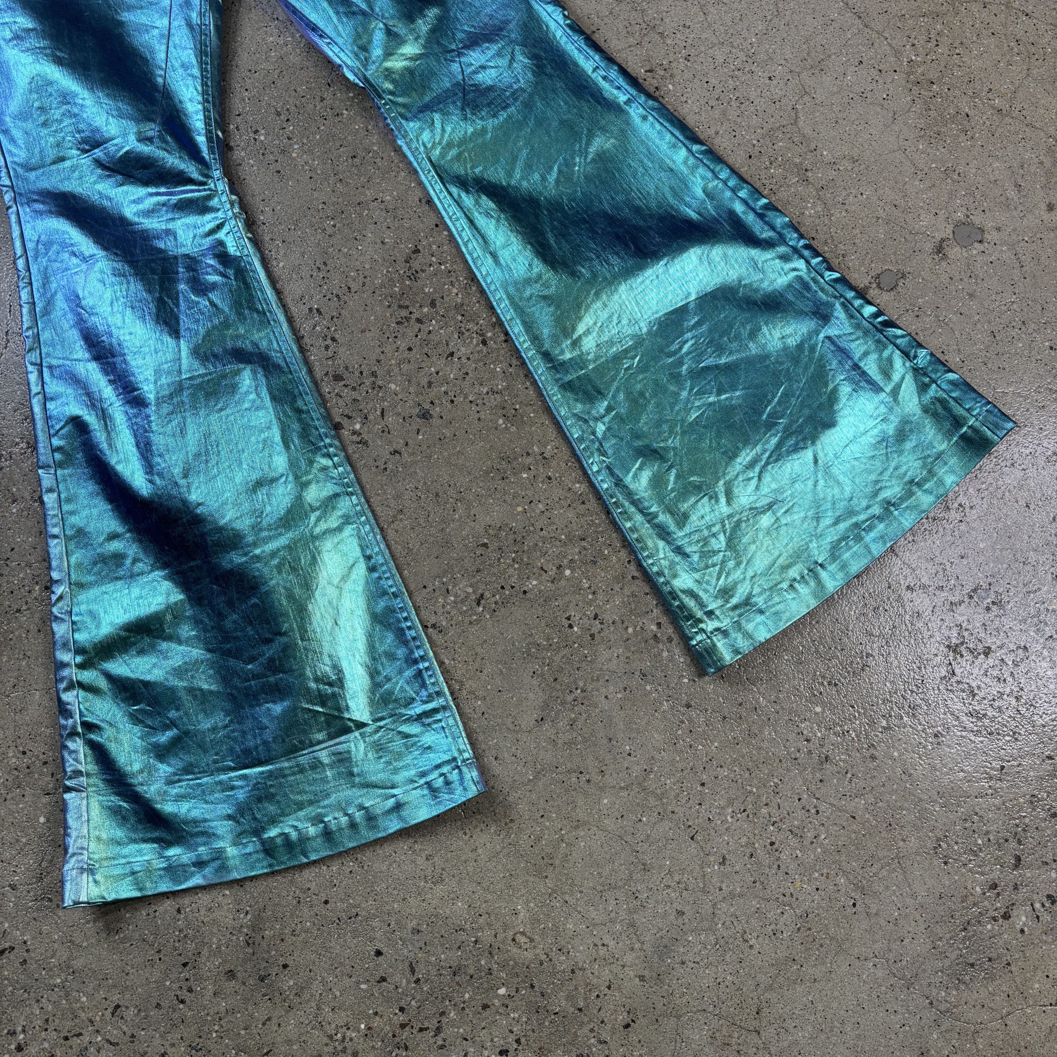 Rick Owens "Edfu" Iridescent Flared Bolan Denim - View 4