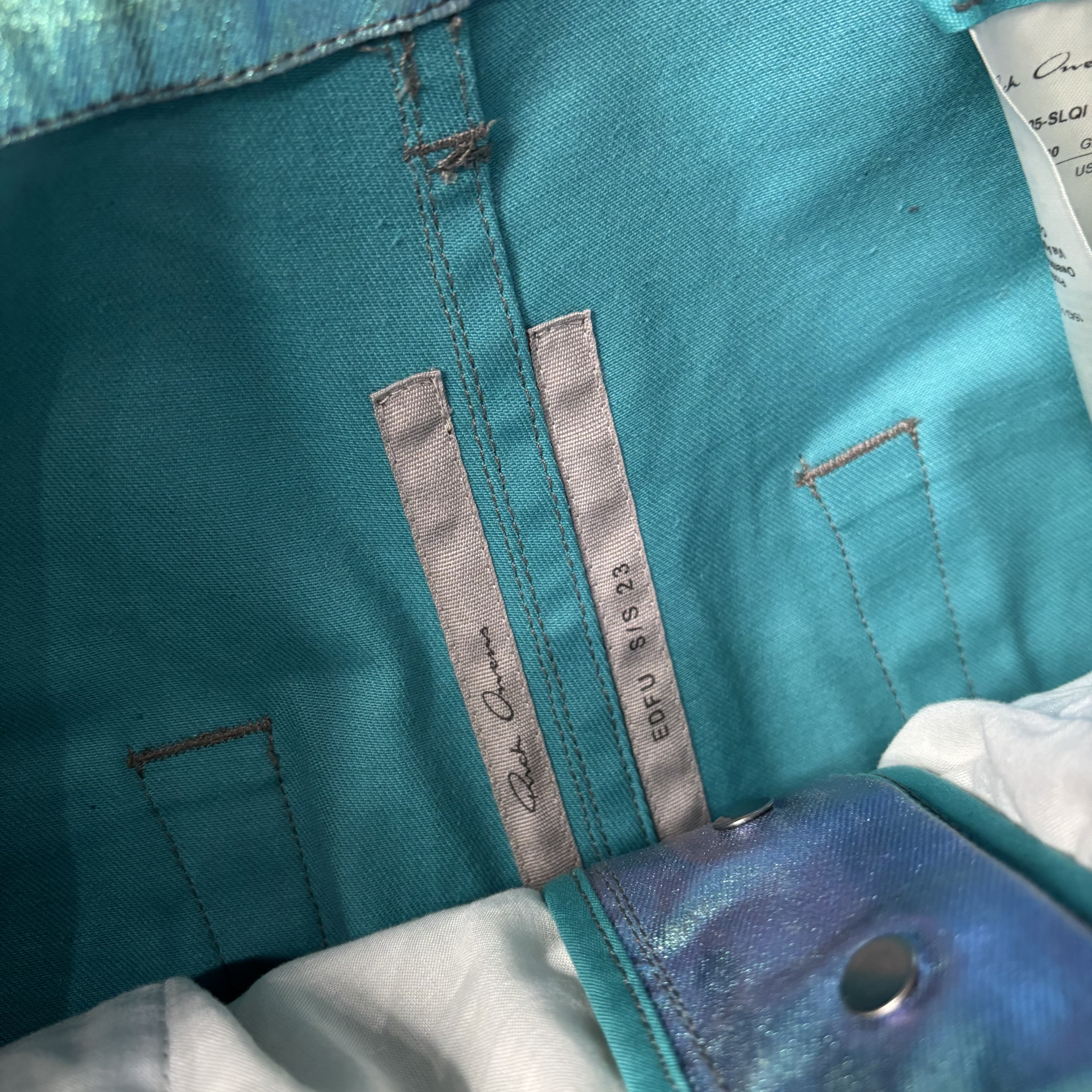 Rick Owens "Edfu" Iridescent Flared Bolan Denim - View 5