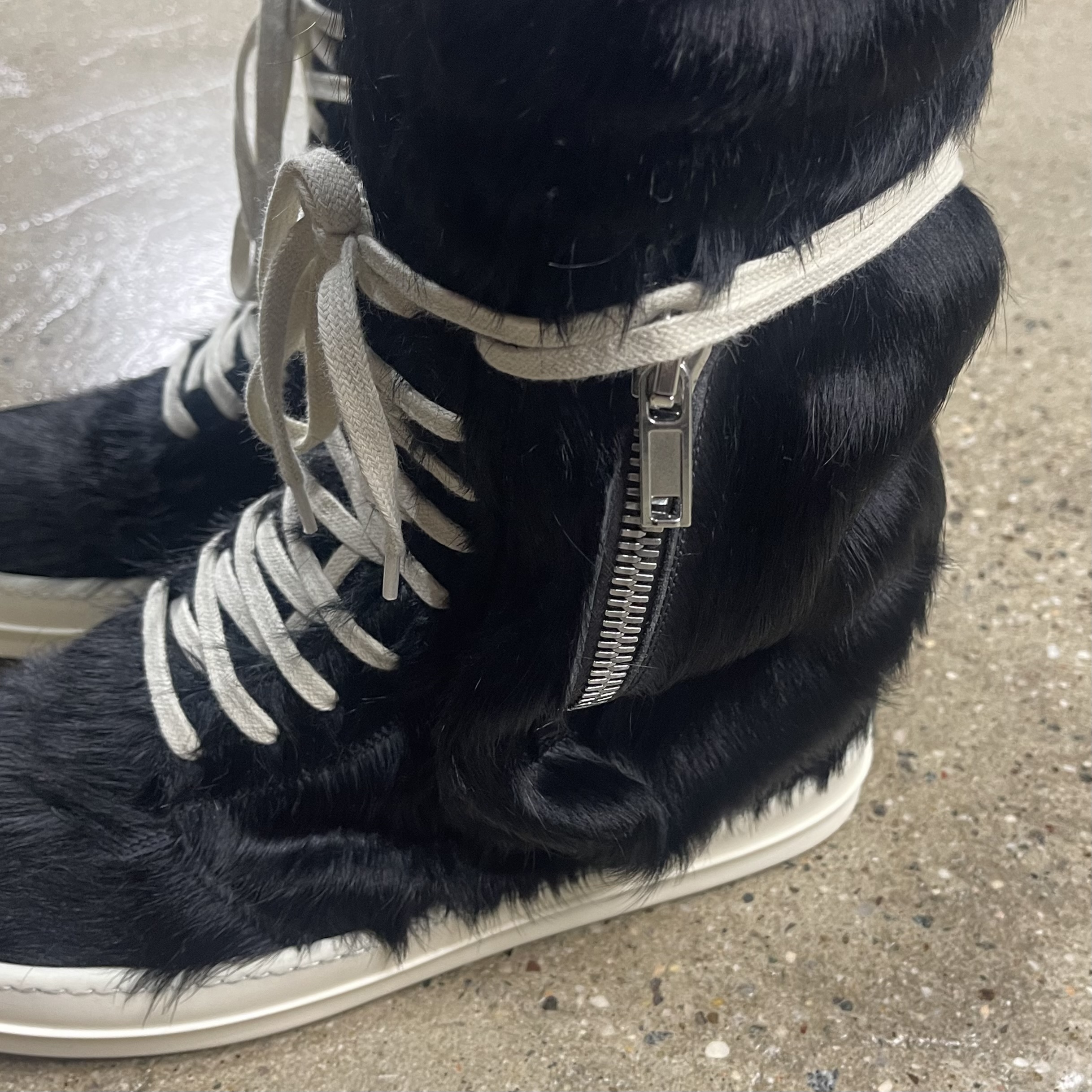 Rick Owens Fur Cargobasket Sneakers - View 5