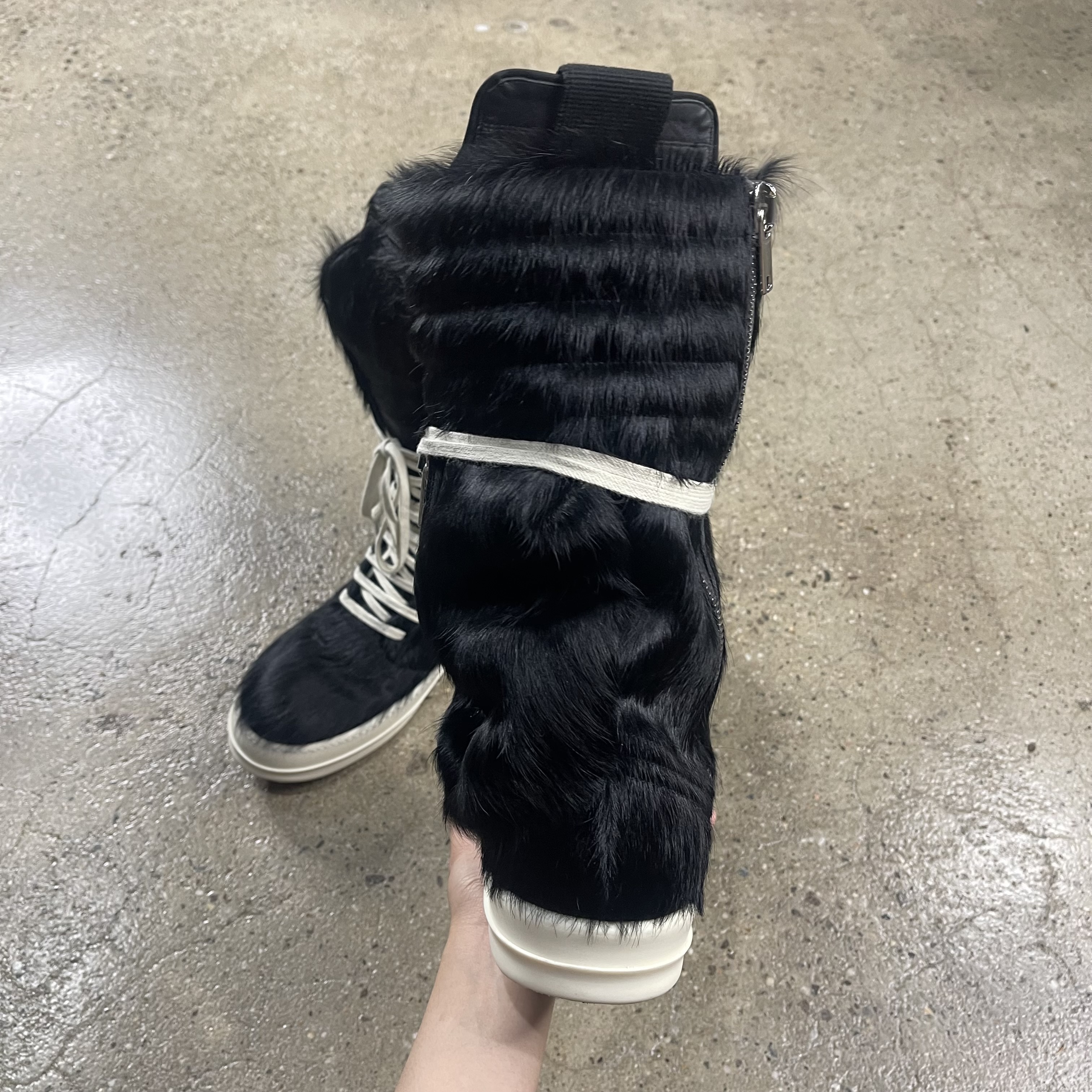 Rick Owens Fur Cargobasket Sneakers - View 8