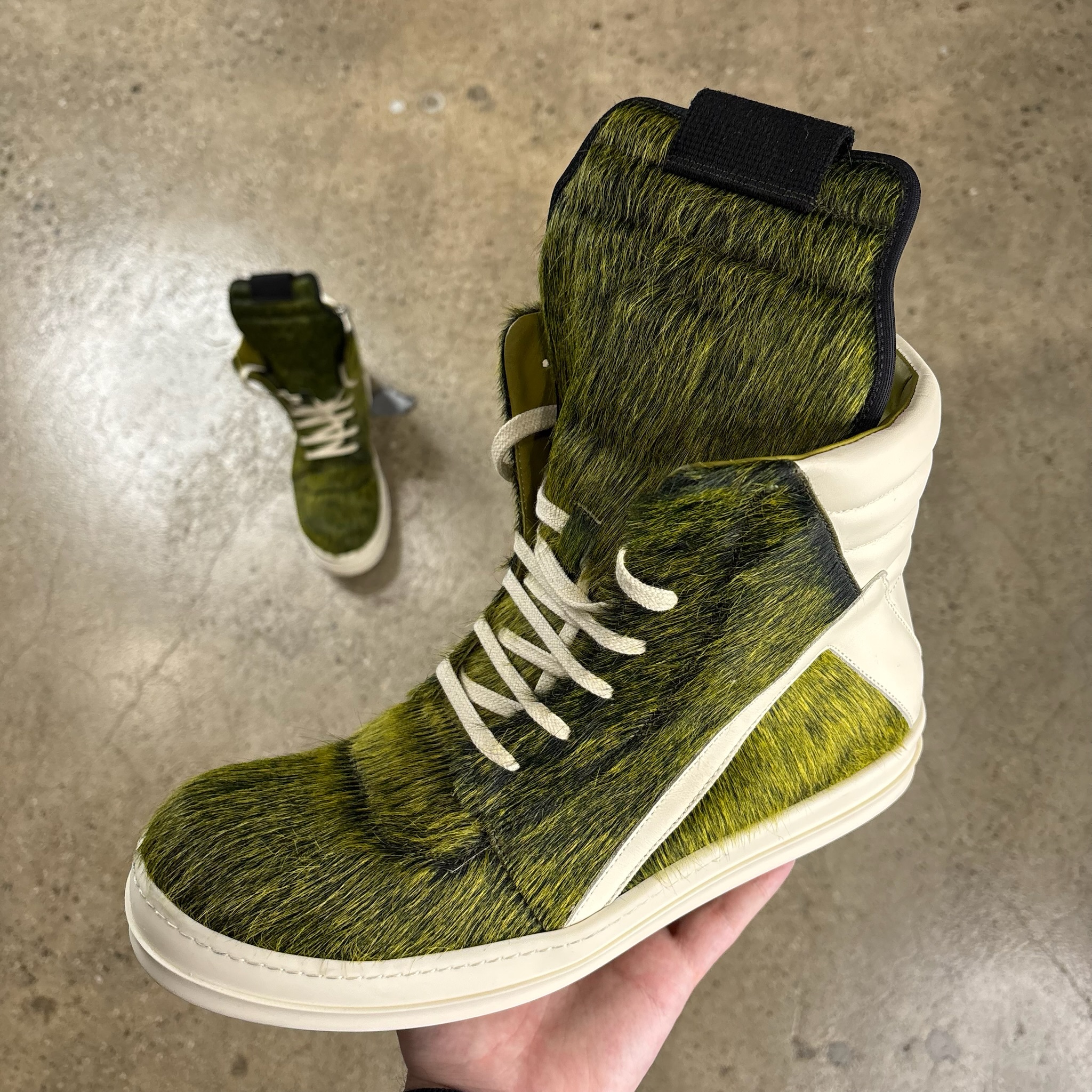 Rick Owens Fur Geobasket Sneakers - View 2