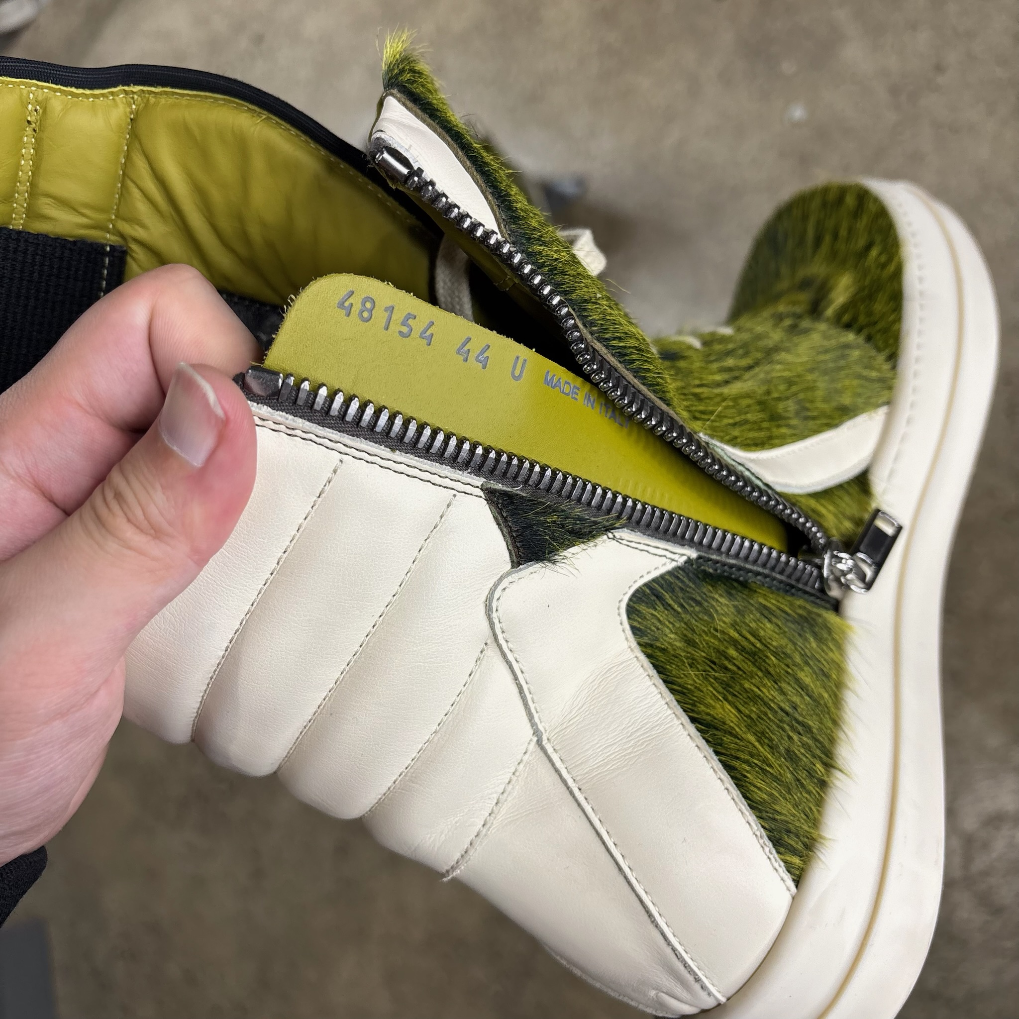 Rick Owens Fur Geobasket Sneakers - View 5