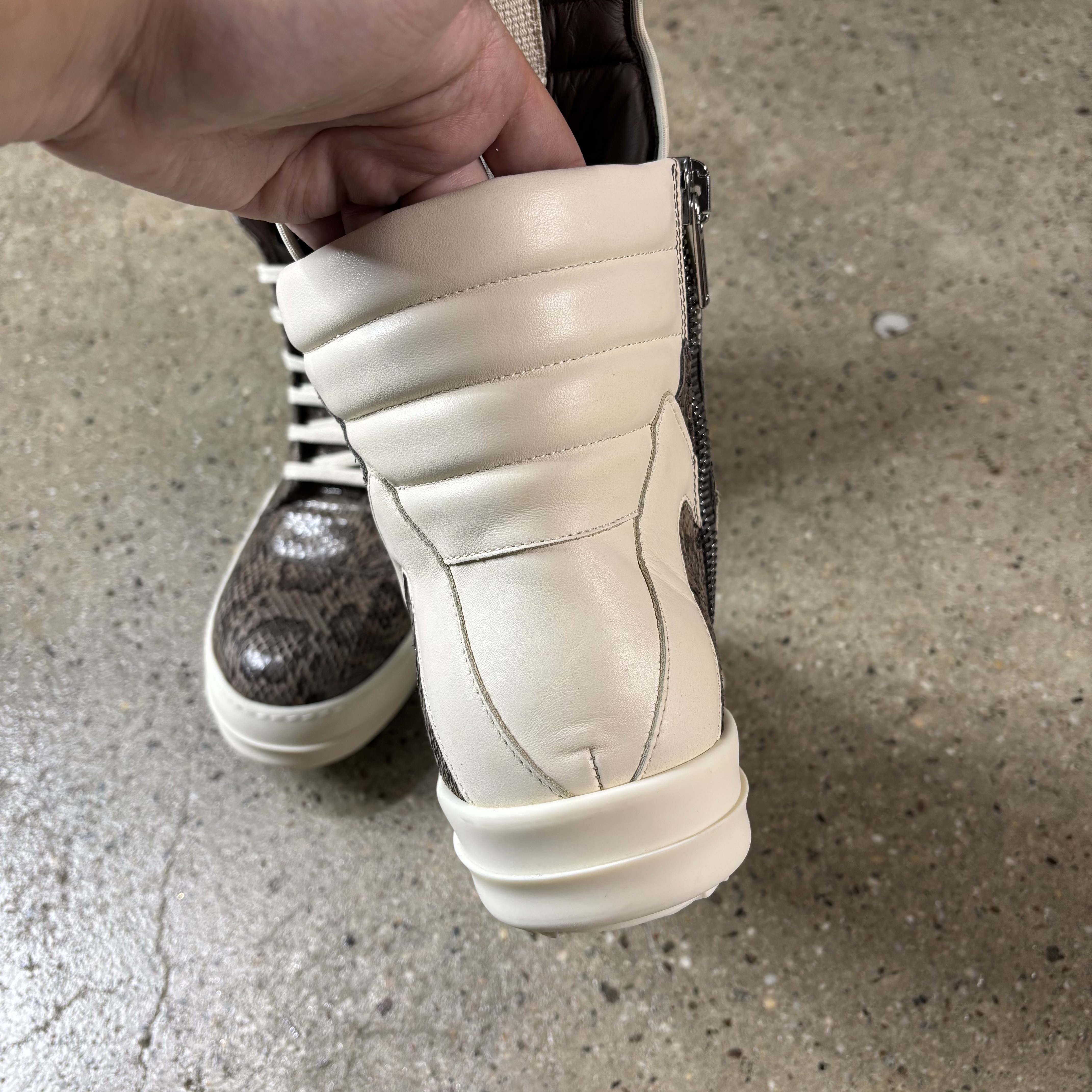Rick Owens Snakeskin Geobaskets - View 6