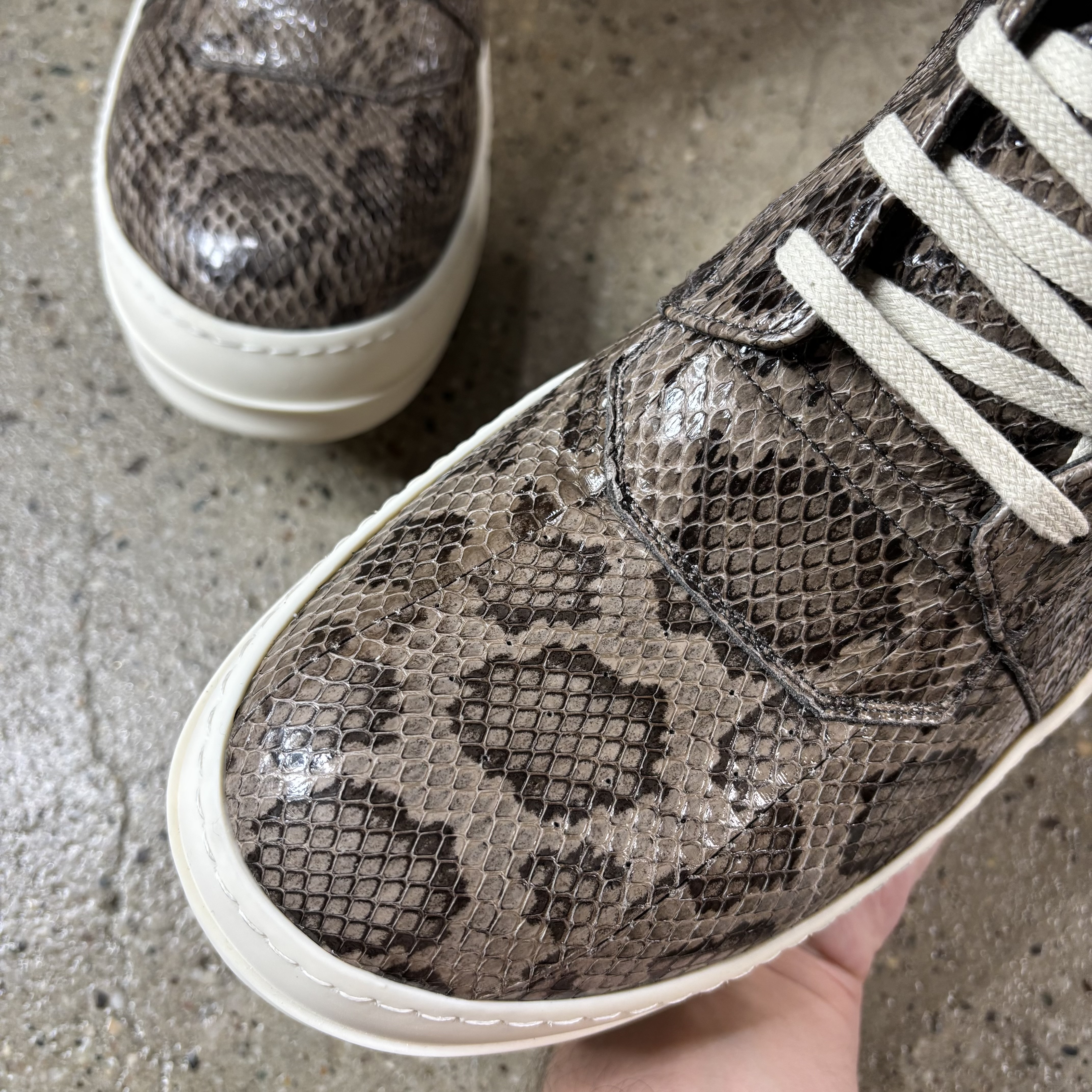 Rick Owens Snakeskin Geobaskets - View 8
