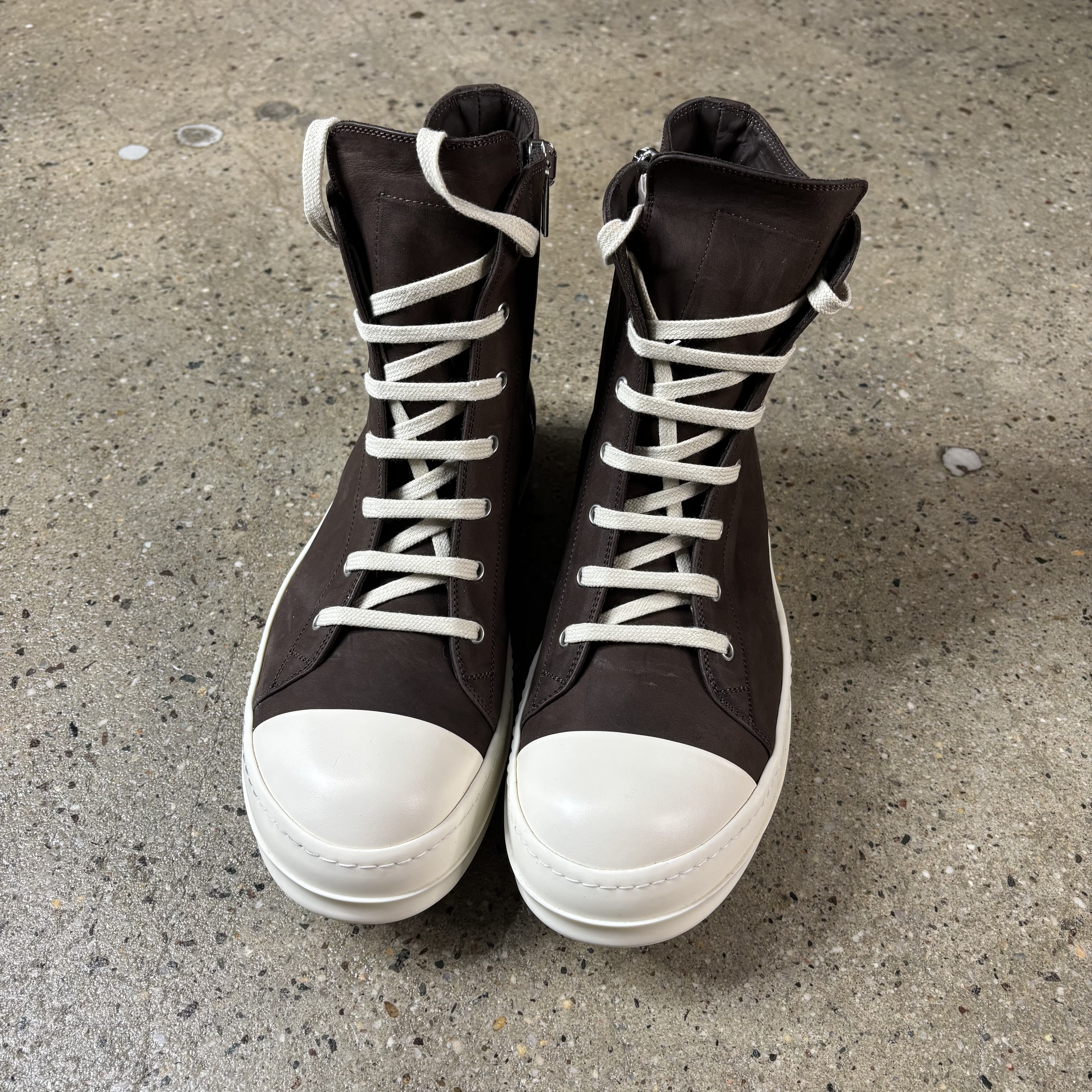 Rick Owens Brown Leather Ramones - View 2