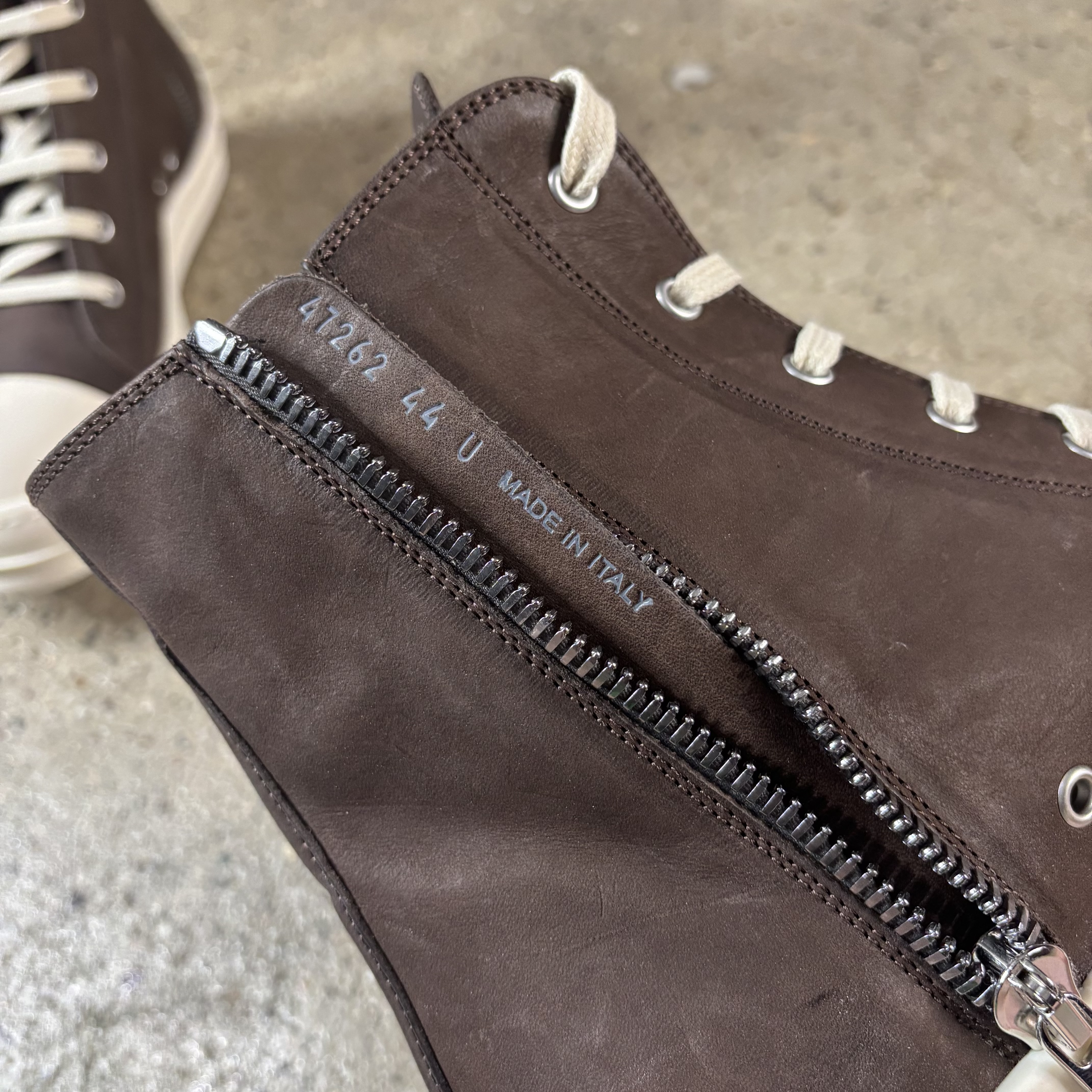 Rick Owens Brown Leather Ramones - View 6