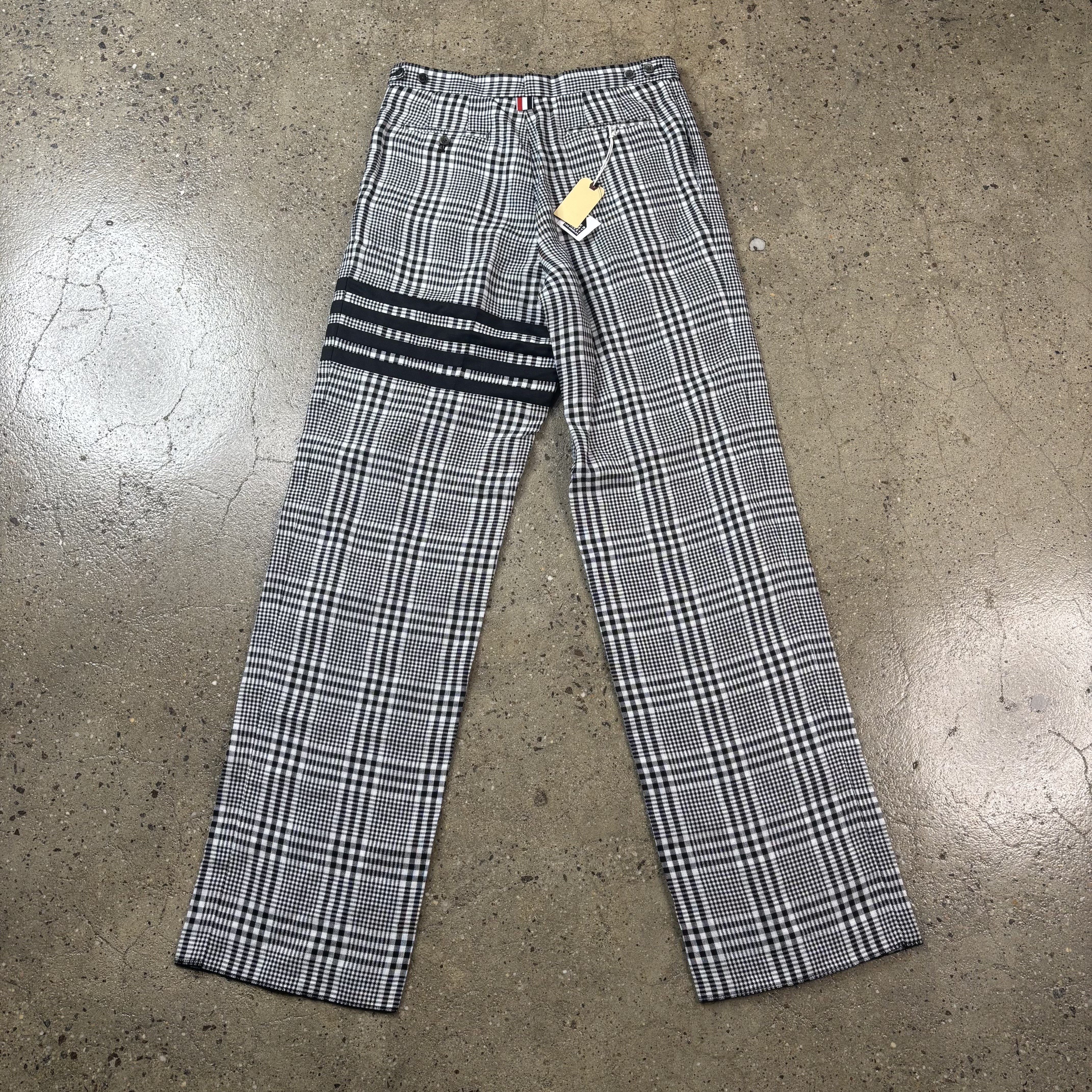 Thom Browne Straight Leg Checked Trousers - View 4
