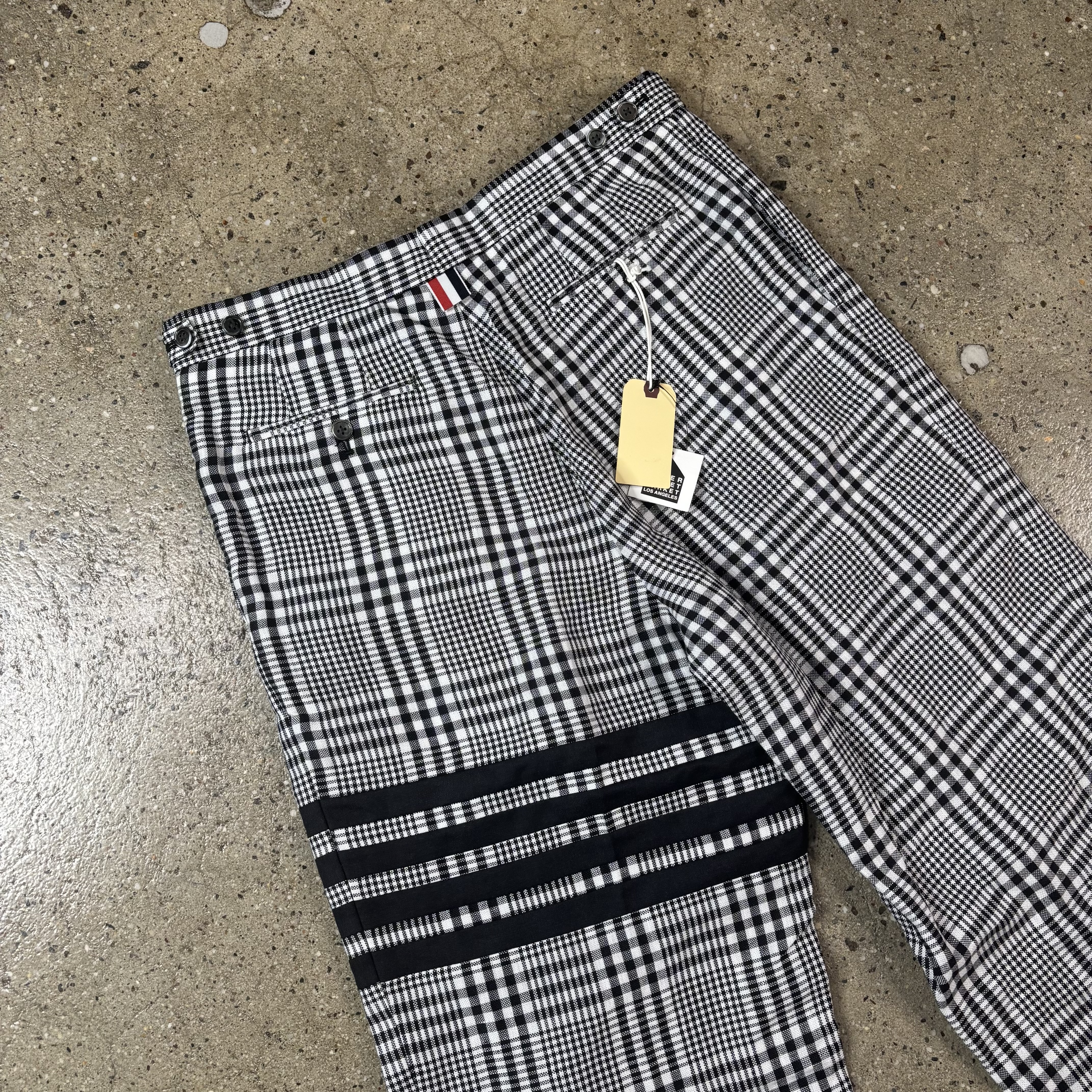 Thom Browne Straight Leg Checked Trousers - View 5